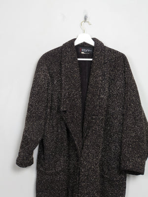 Women's Vintage Black Flecked 80s Coat S/M
