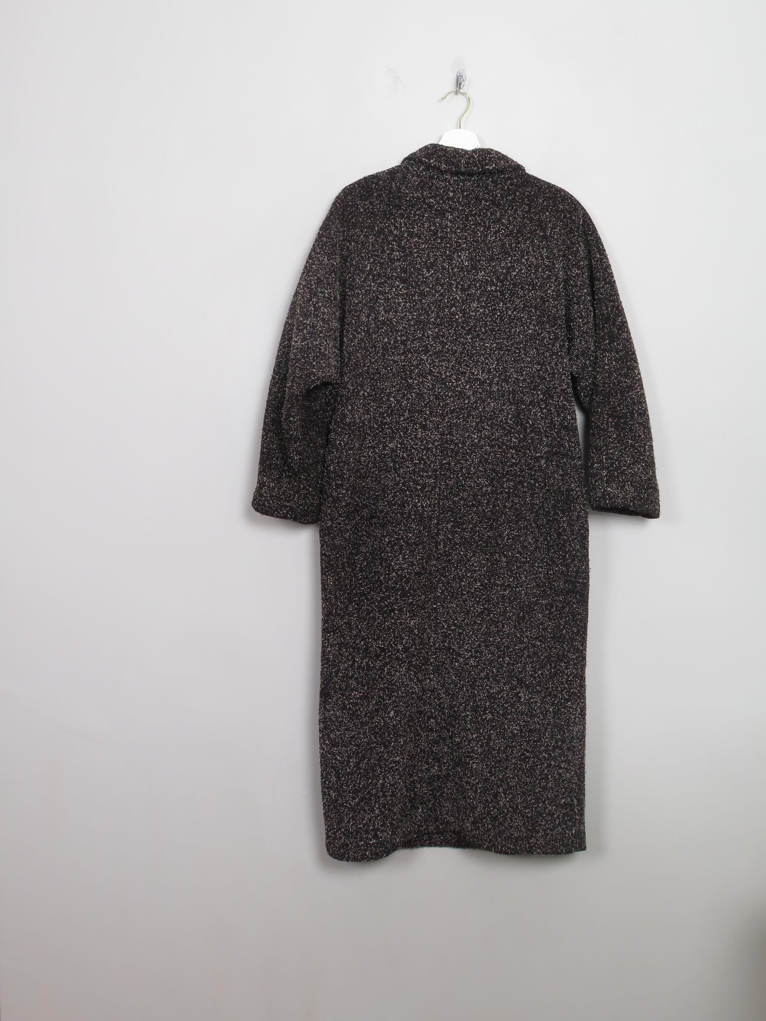 Women's Vintage Black Flecked 80s Coat S/M