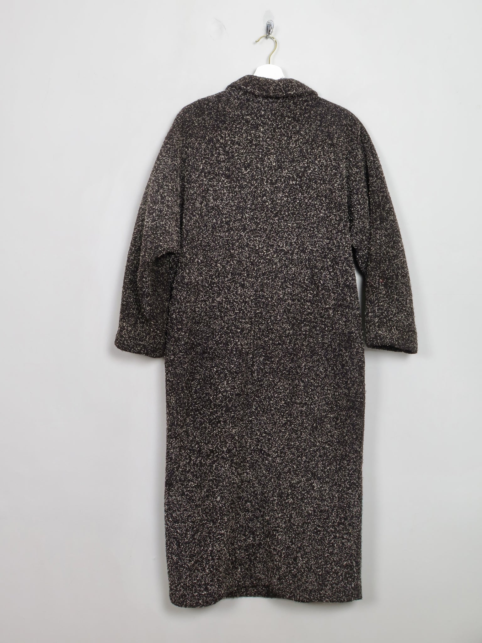 Women's Vintage Black Flecked 80s Coat S/M