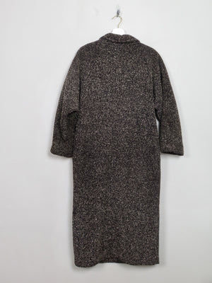 Women's Vintage Black Flecked 80s Coat S/M