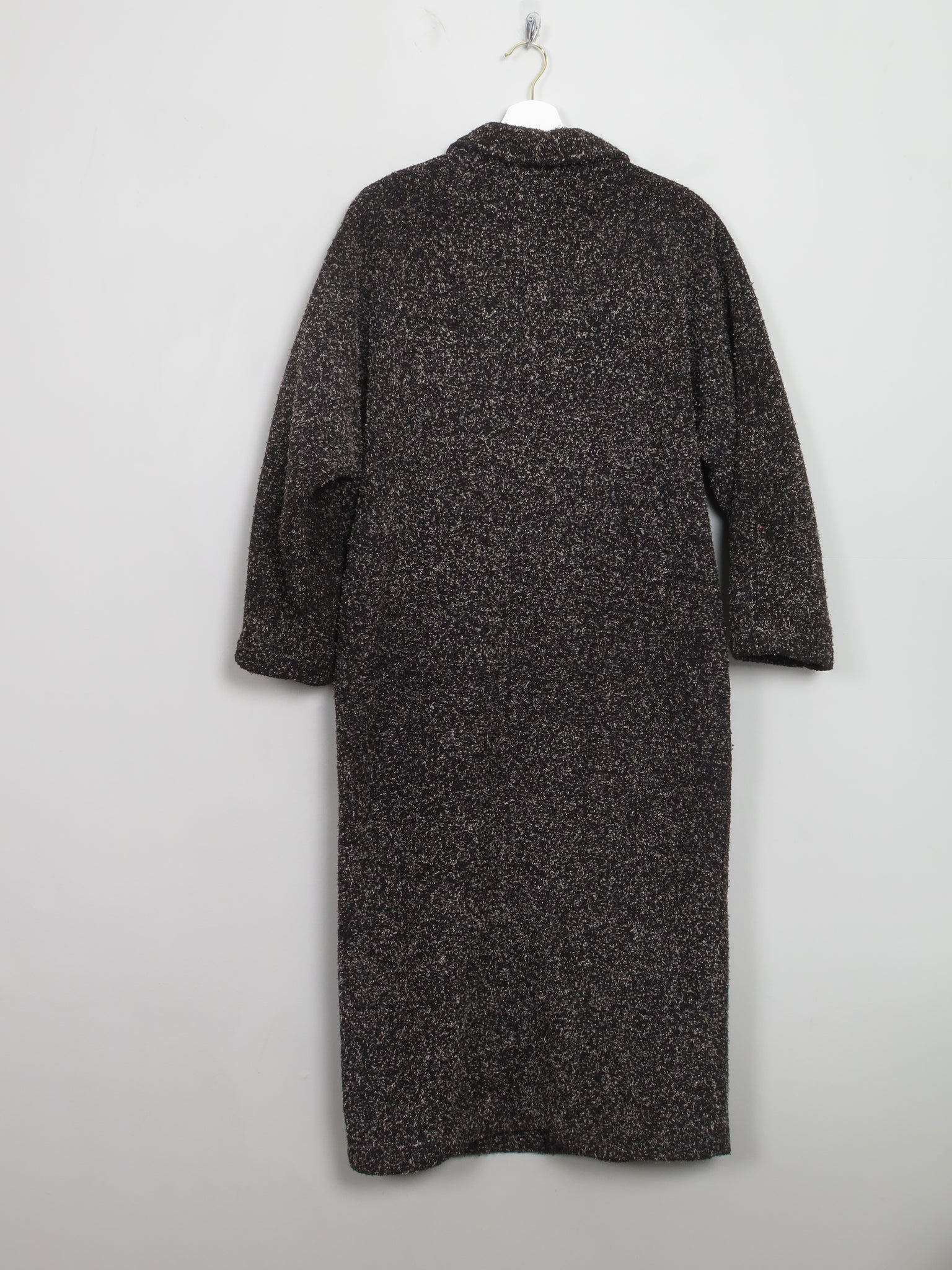 Women's Vintage Black Flecked 80s Coat S/M