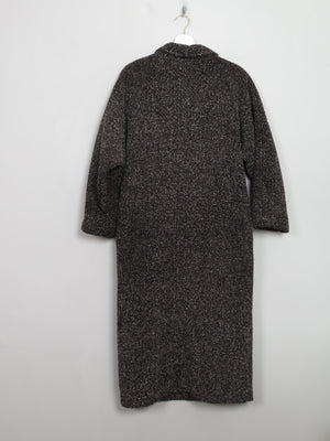 Women's Vintage Black Flecked 80s Coat S/M
