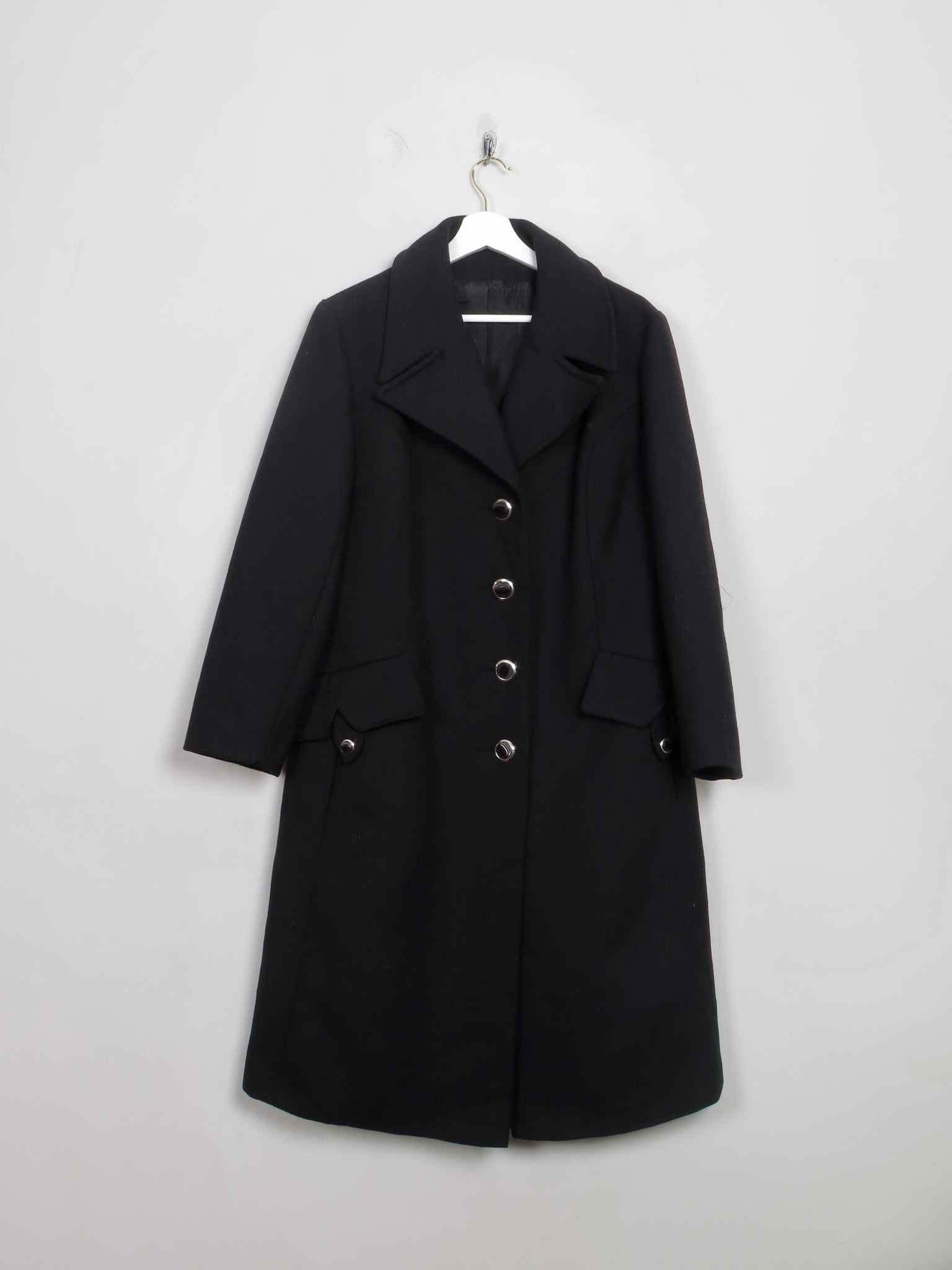 Women's Vintage Black 1960s Coat L