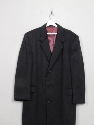 Men's Vintage Dark Grey Wool & Cashmere Overcoat XL/48" - The Harlequin
