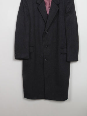 Men's Vintage Dark Grey Wool & Cashmere Overcoat XL/48" - The Harlequin