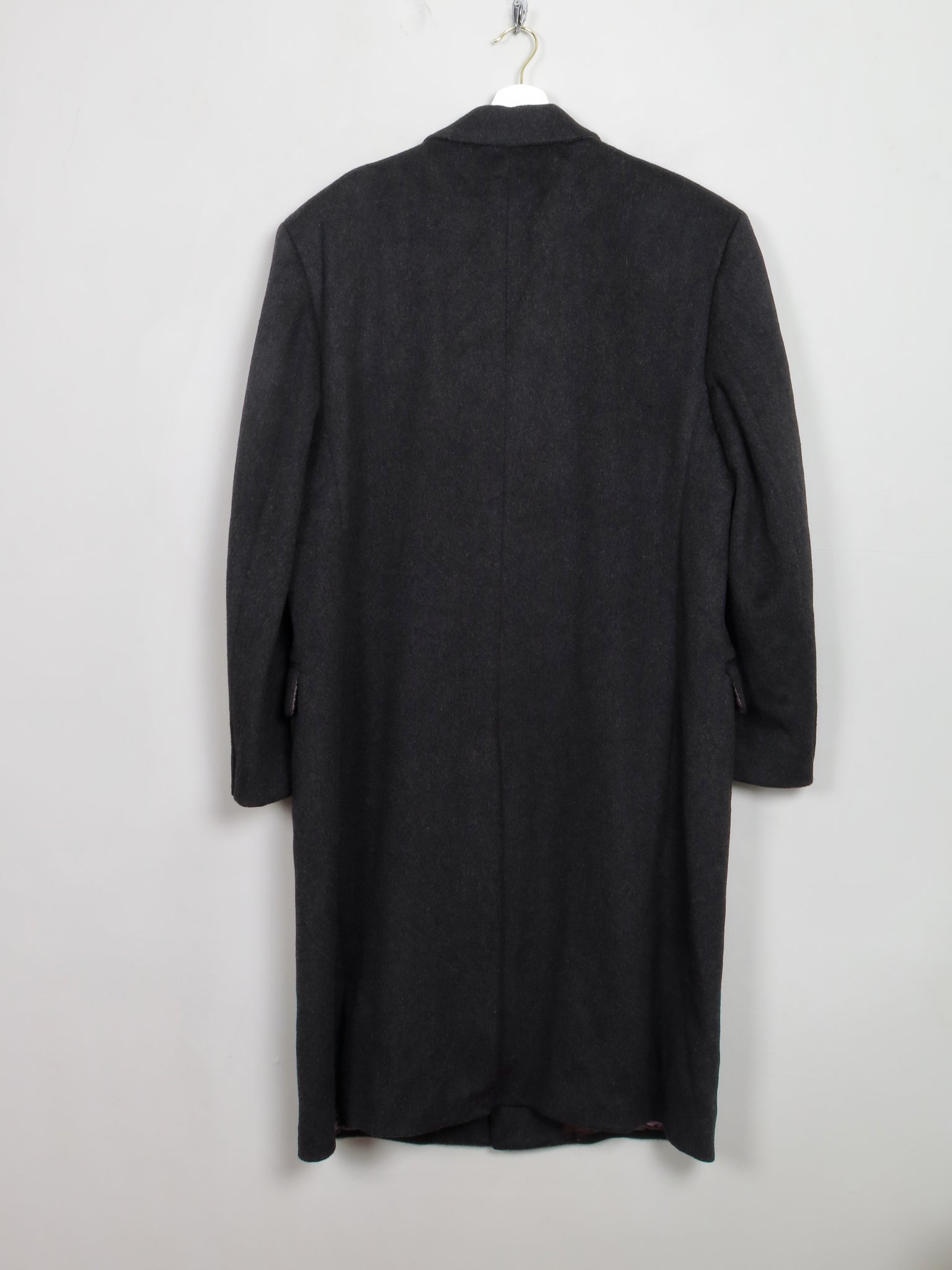 Men's Vintage Dark Grey Wool & Cashmere Overcoat XL/48" - The Harlequin