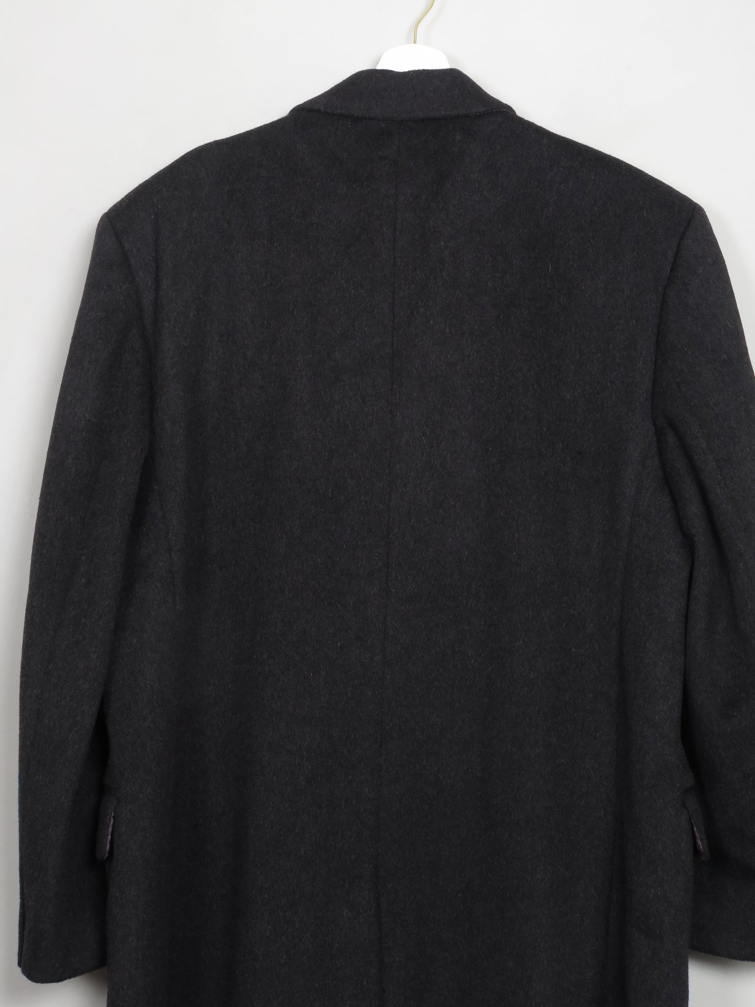 Men's Vintage Dark Grey Wool & Cashmere Overcoat XL/48" - The Harlequin