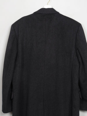 Men's Vintage Dark Grey Wool & Cashmere Overcoat XL/48" - The Harlequin