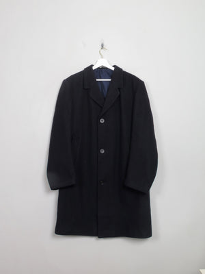 Men's Navy Wool Overcoat 44/L - The Harlequin