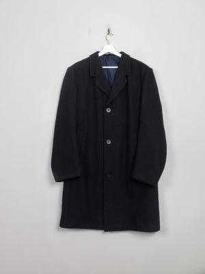 Men's Navy Wool Overcoat 44/L - The Harlequin