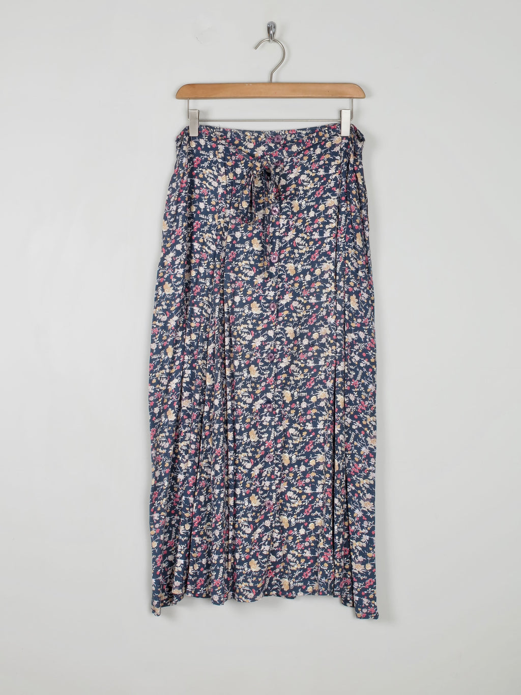 Vintage Floral Button Down Skirt L