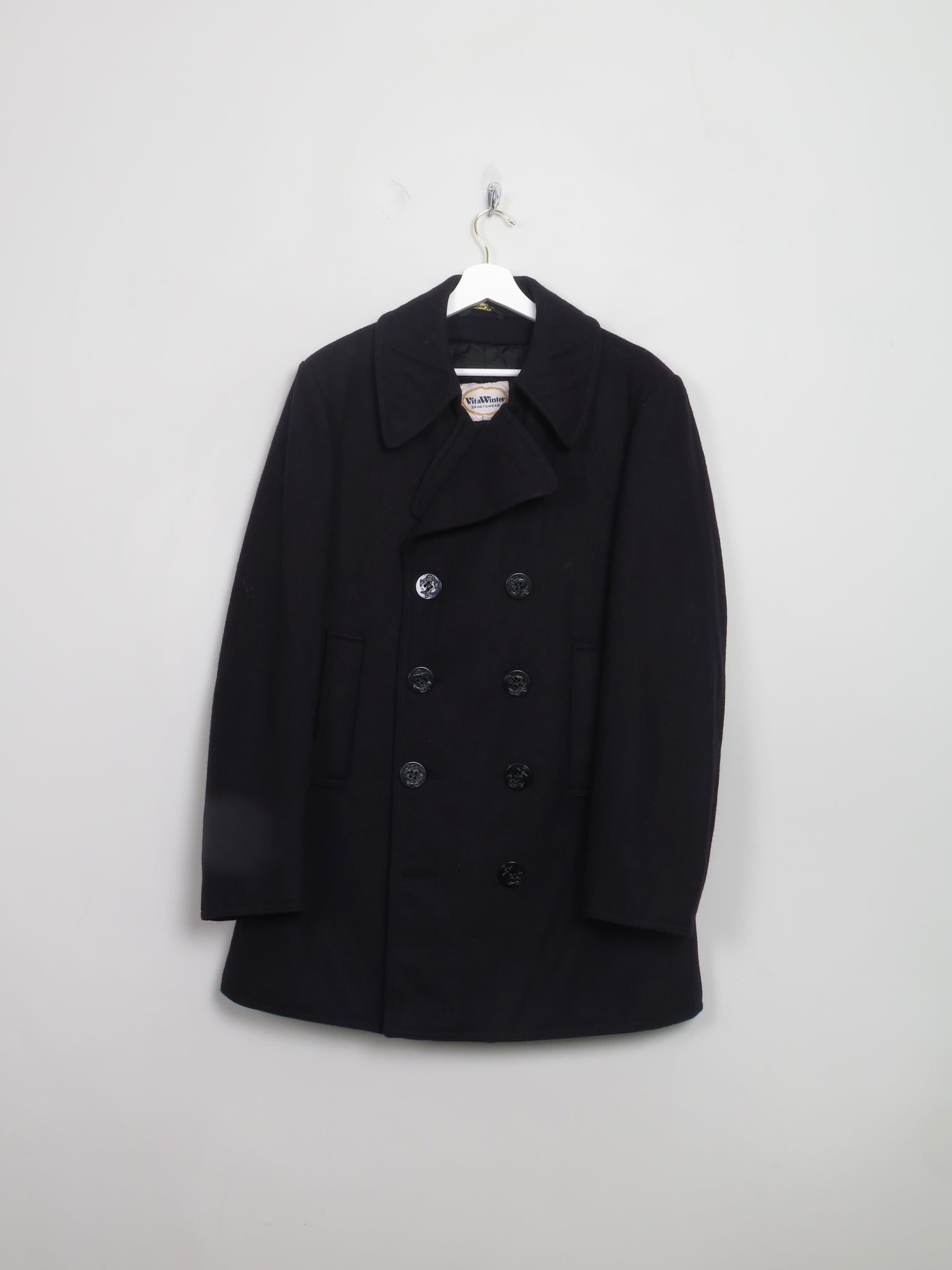 Men's Vintage Navy Peacoat 40" M - The Harlequin