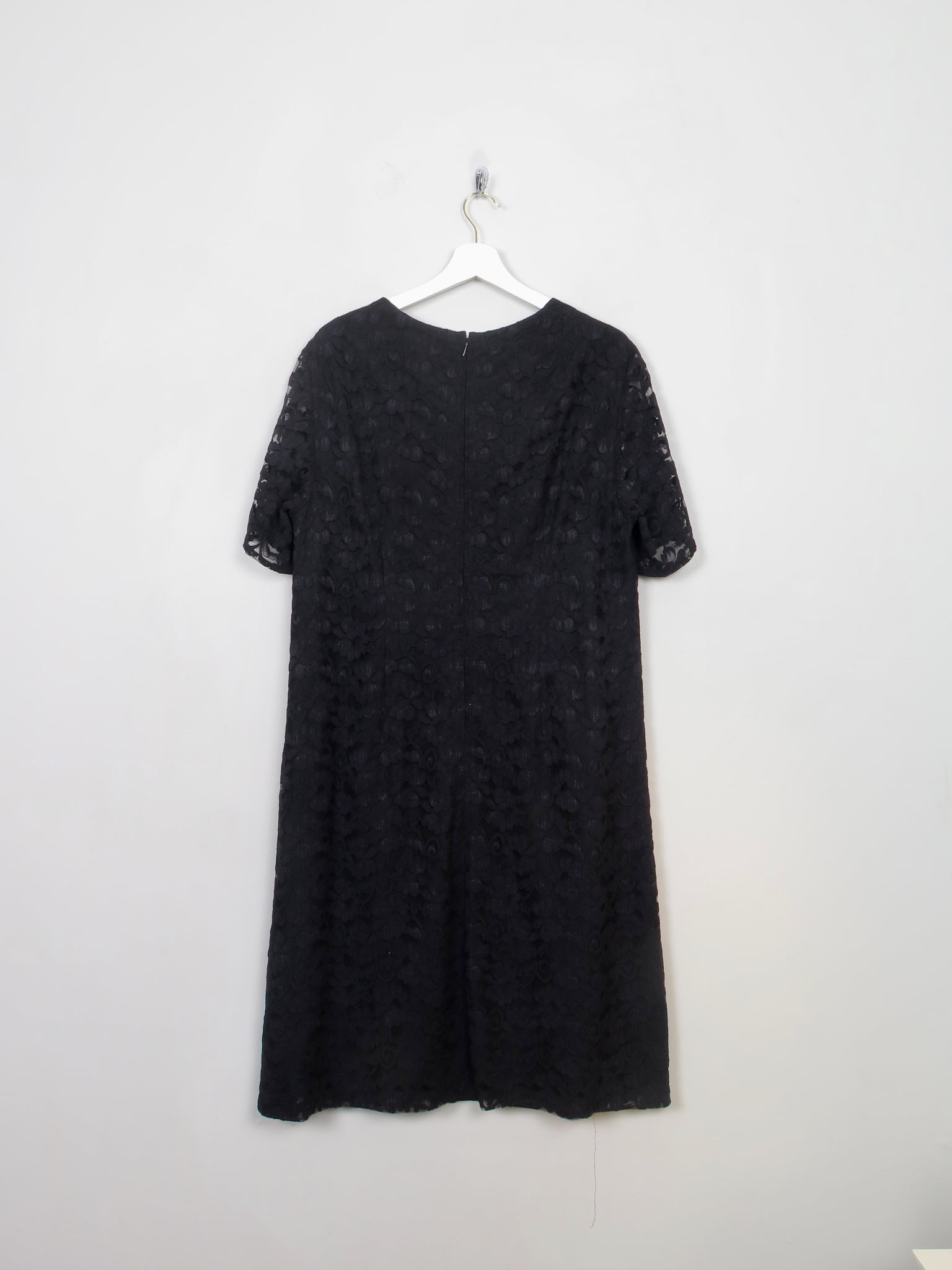 Vintage Black Lace Shift Dress XL