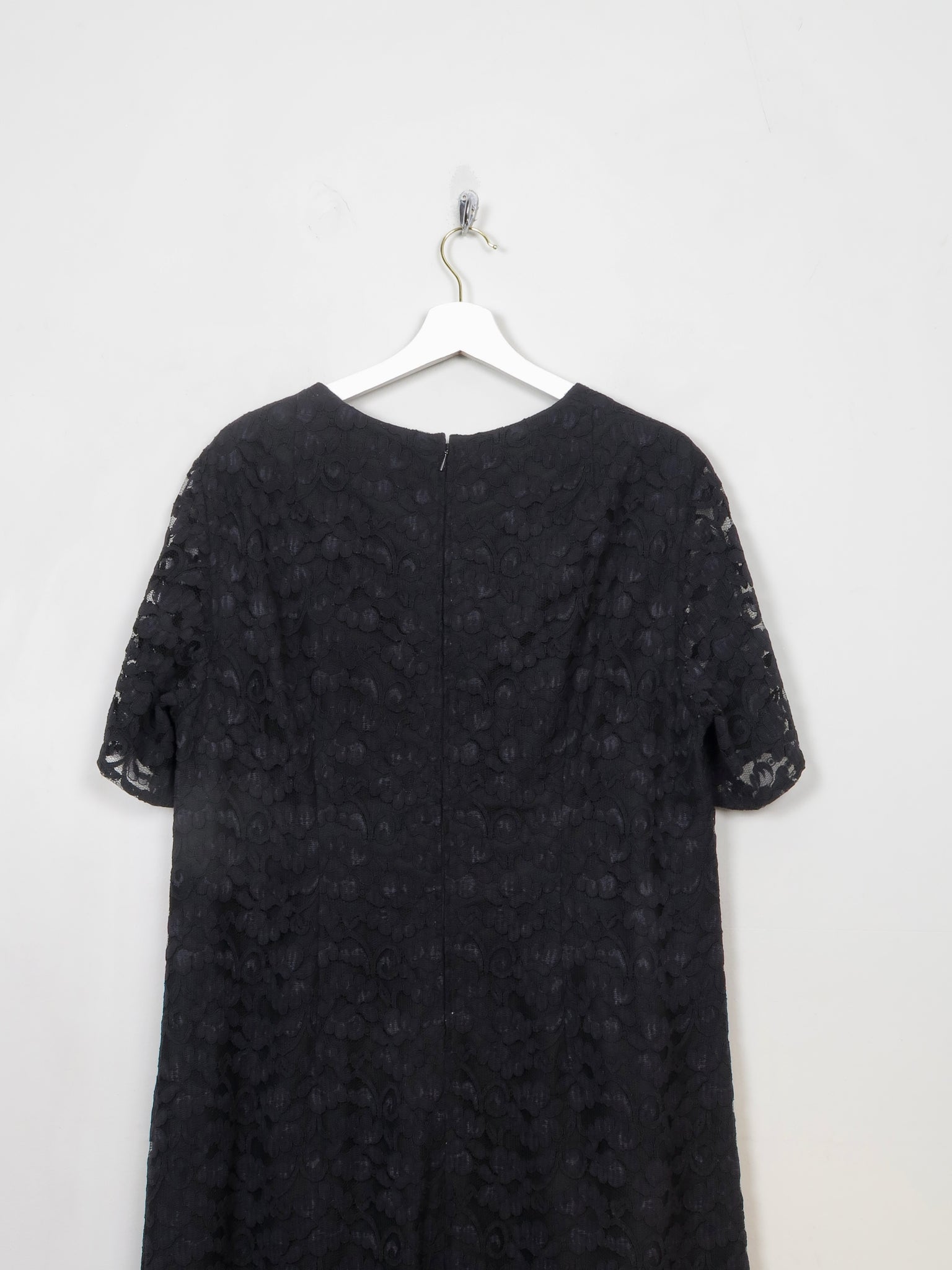 Vintage Black Lace Shift Dress XL