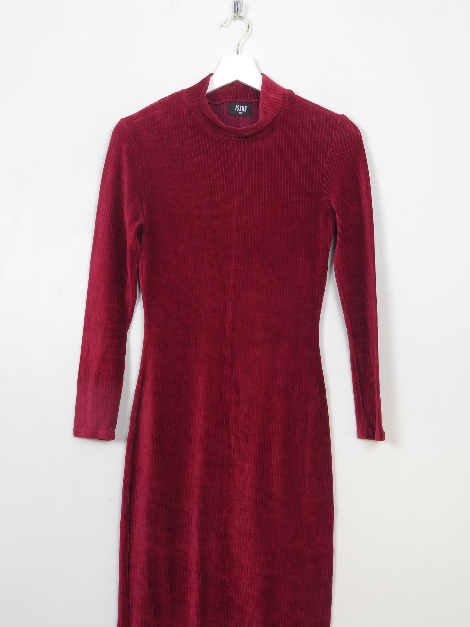 Vintage 90s Wine Velvet Fitted Dress S