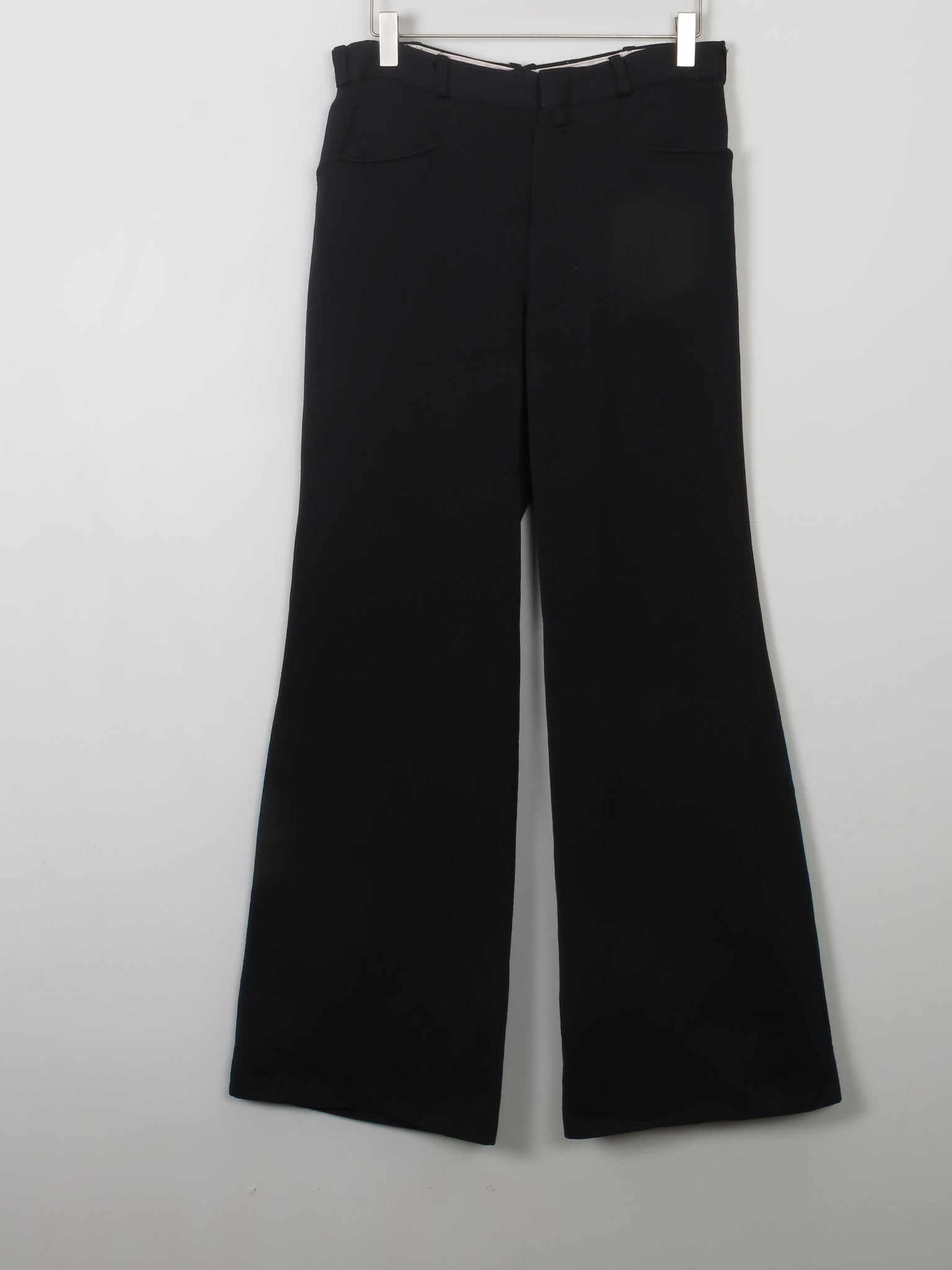 Vintage Black 1970s Flared Trousers 27"W XS - The Harlequin