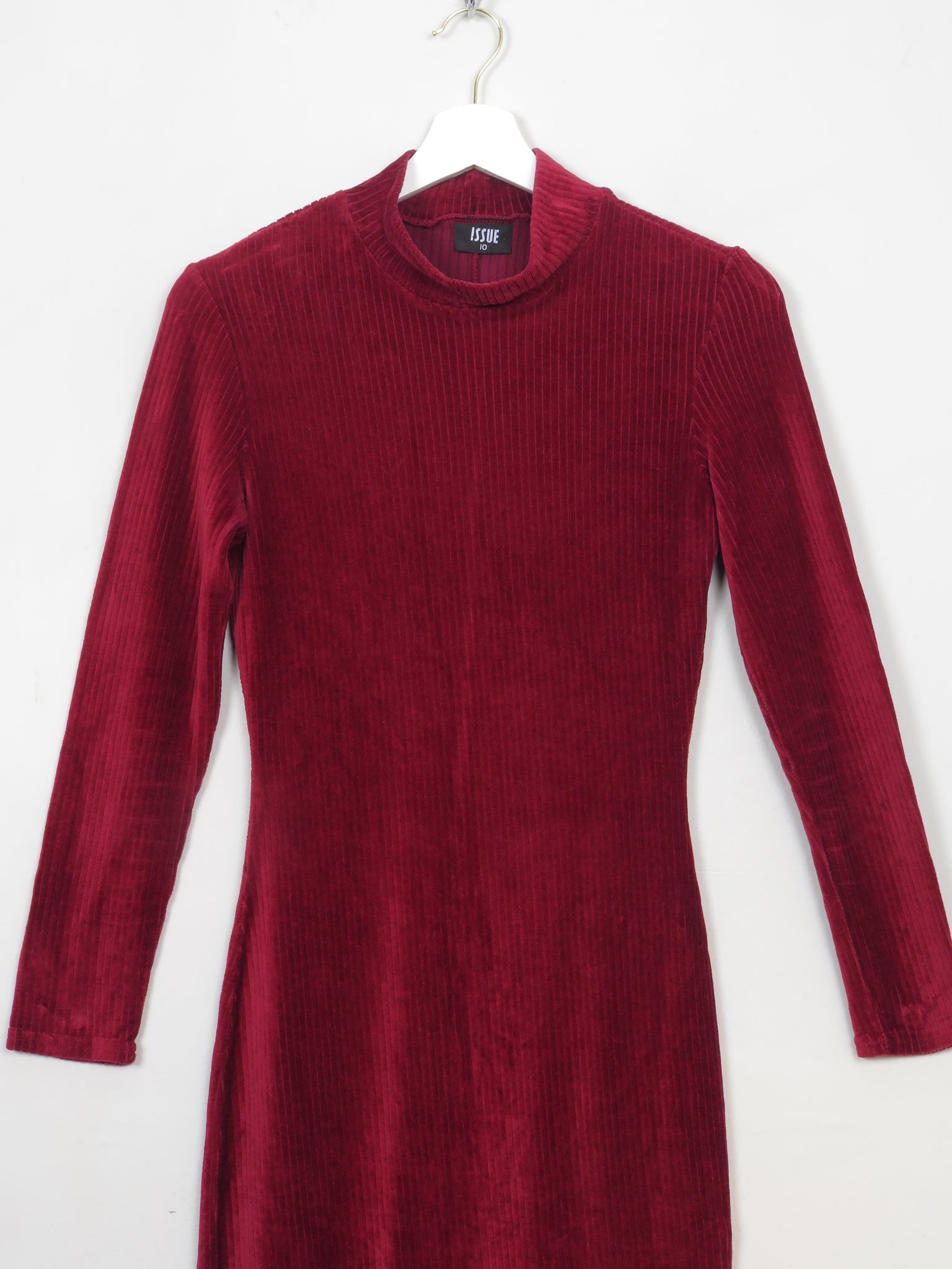 Vintage 90s Wine Velvet Fitted Dress S