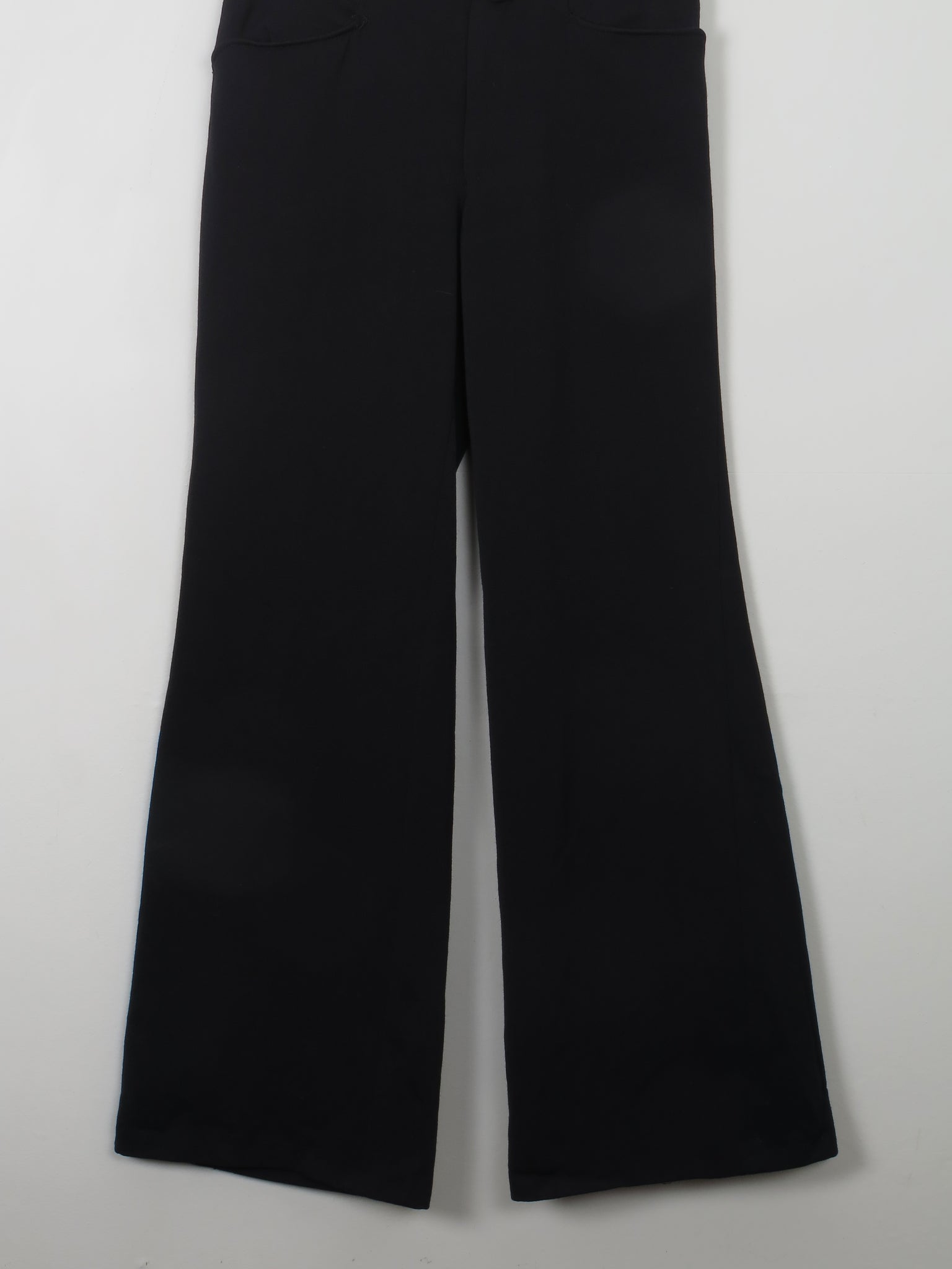 Vintage Black 1970s Flared Trousers 27"W XS - The Harlequin