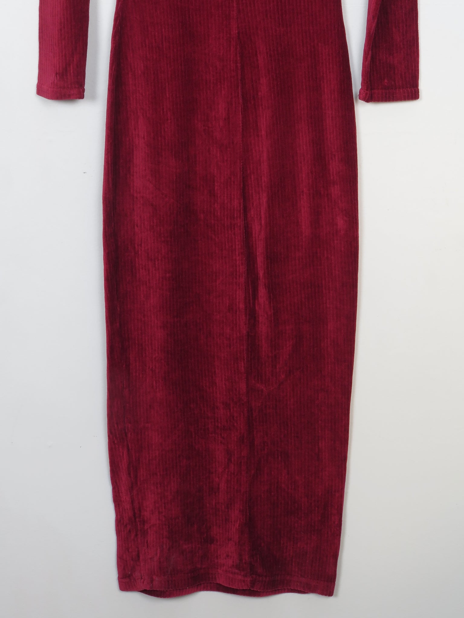 Vintage 90s Wine Velvet Fitted Dress S