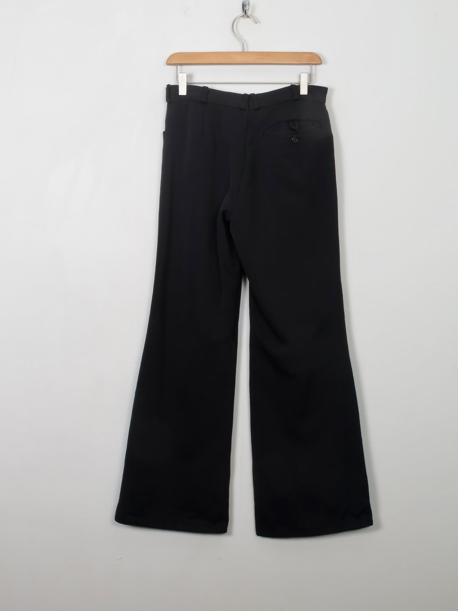 Vintage Black 1970s Flared Trousers 27"W XS - The Harlequin