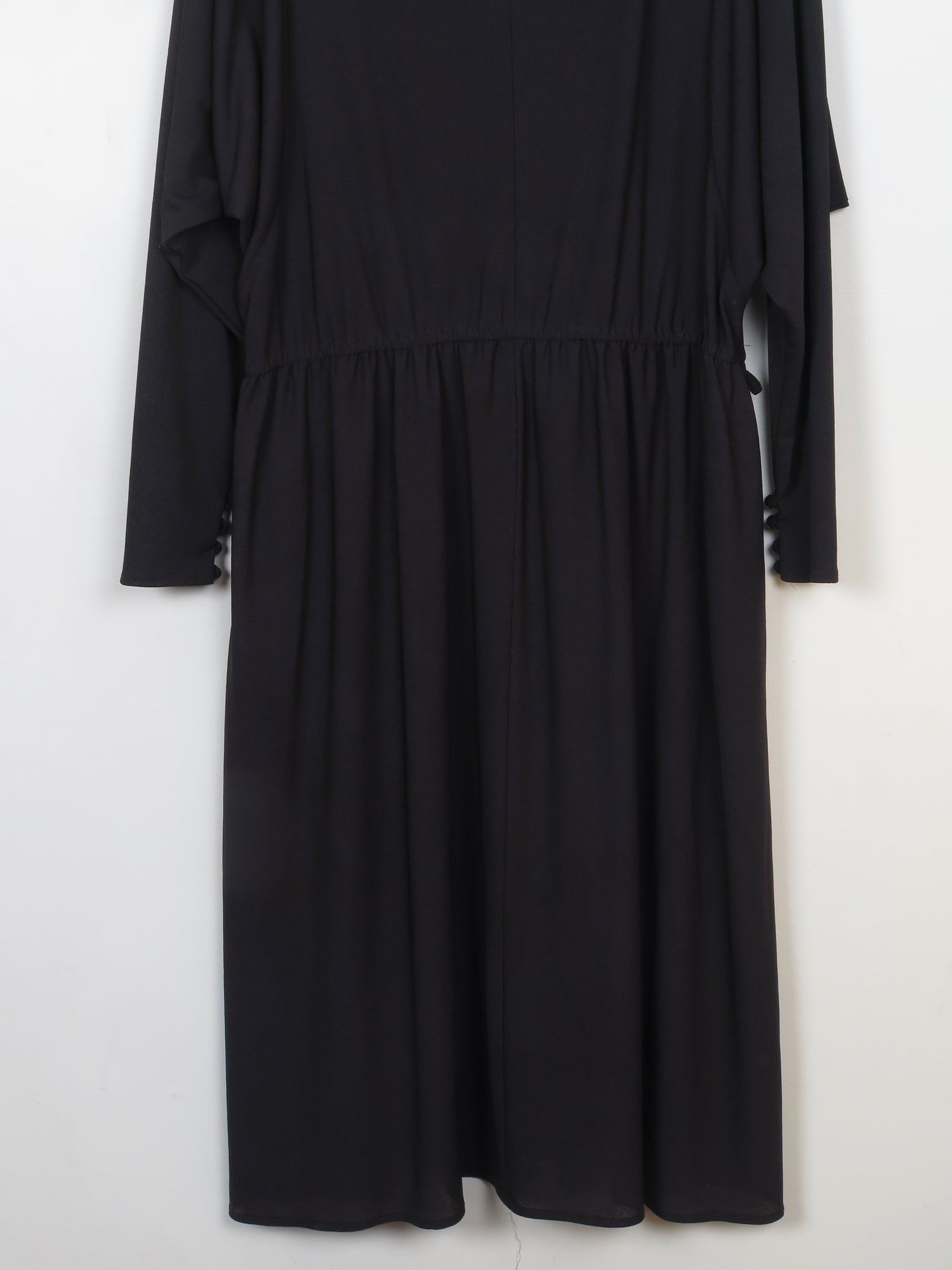 Vintage Black Midi 1970s Dress M/L