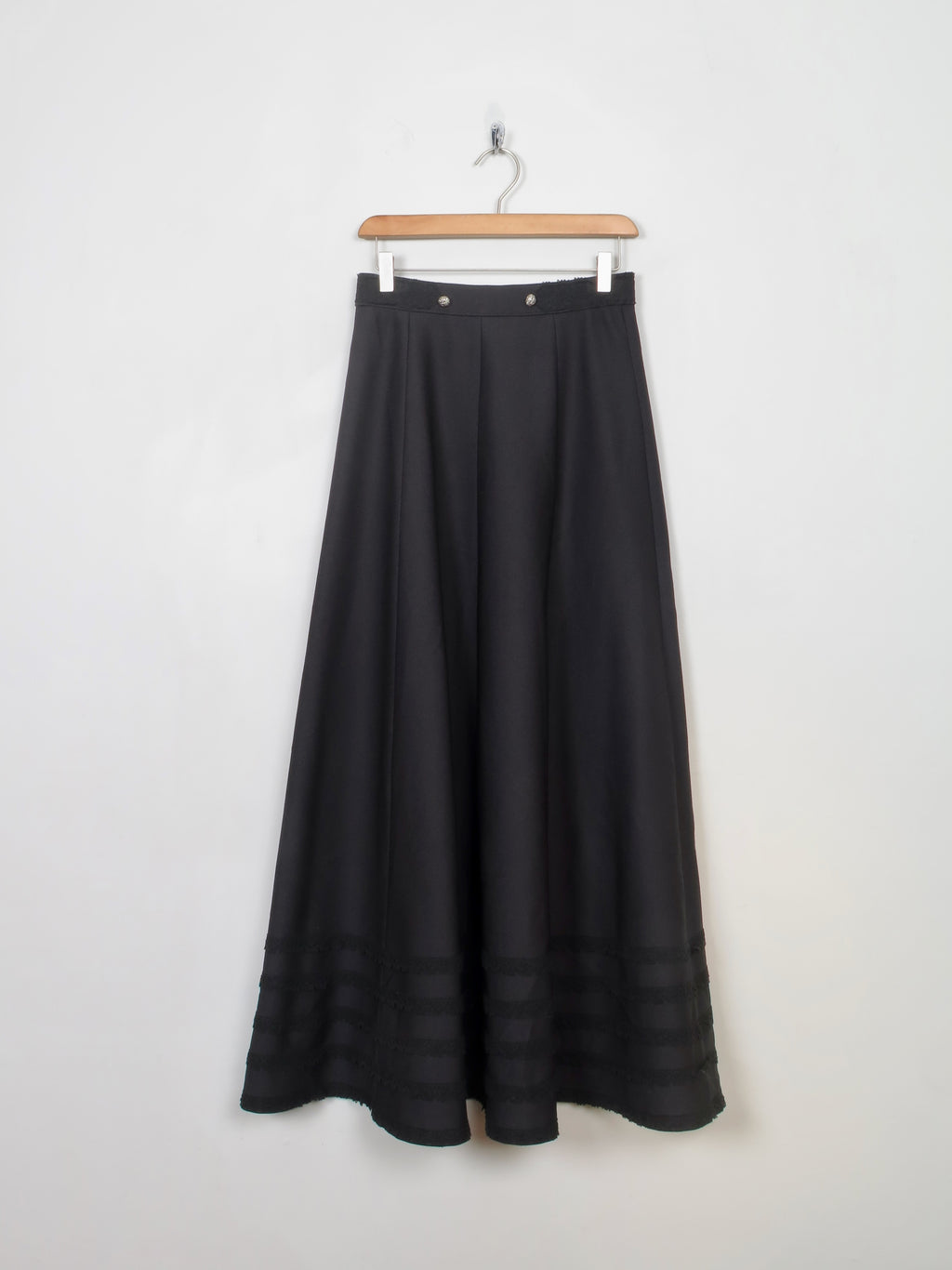 Vintage Black Long Panelled Skirt XS/S