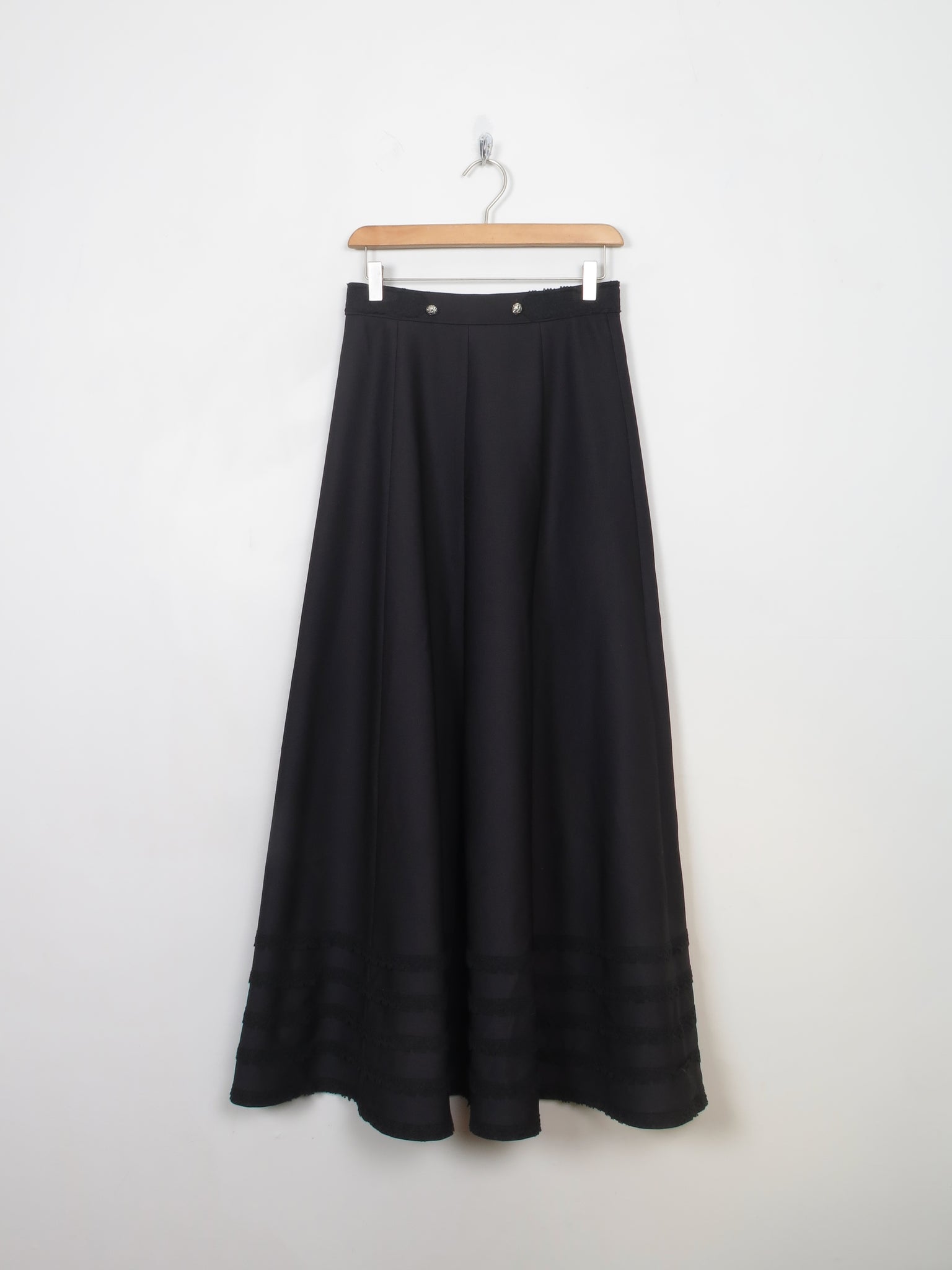 Vintage Black Long Panelled Skirt XS/S