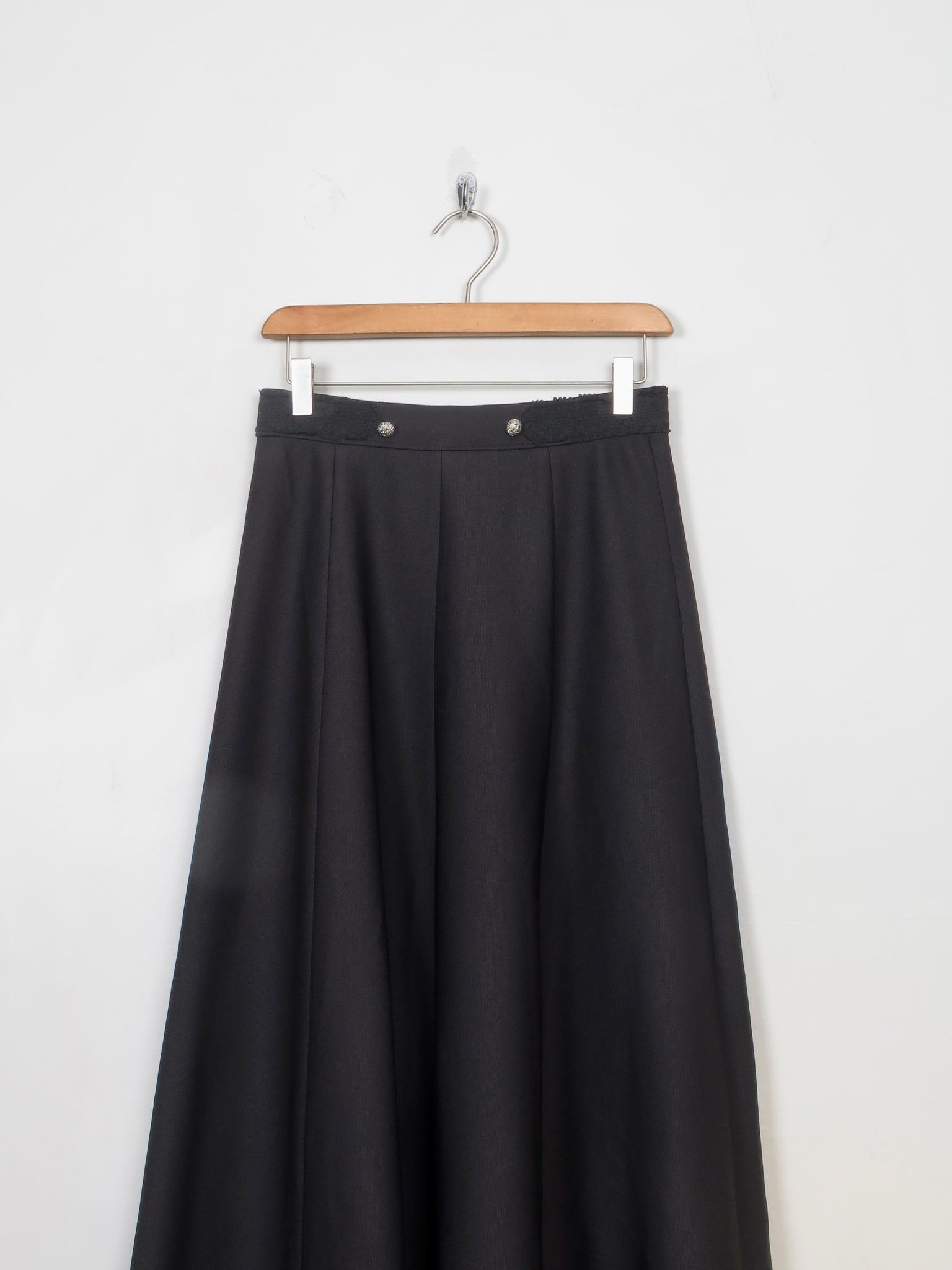 Vintage Black Long Panelled Skirt XS/S