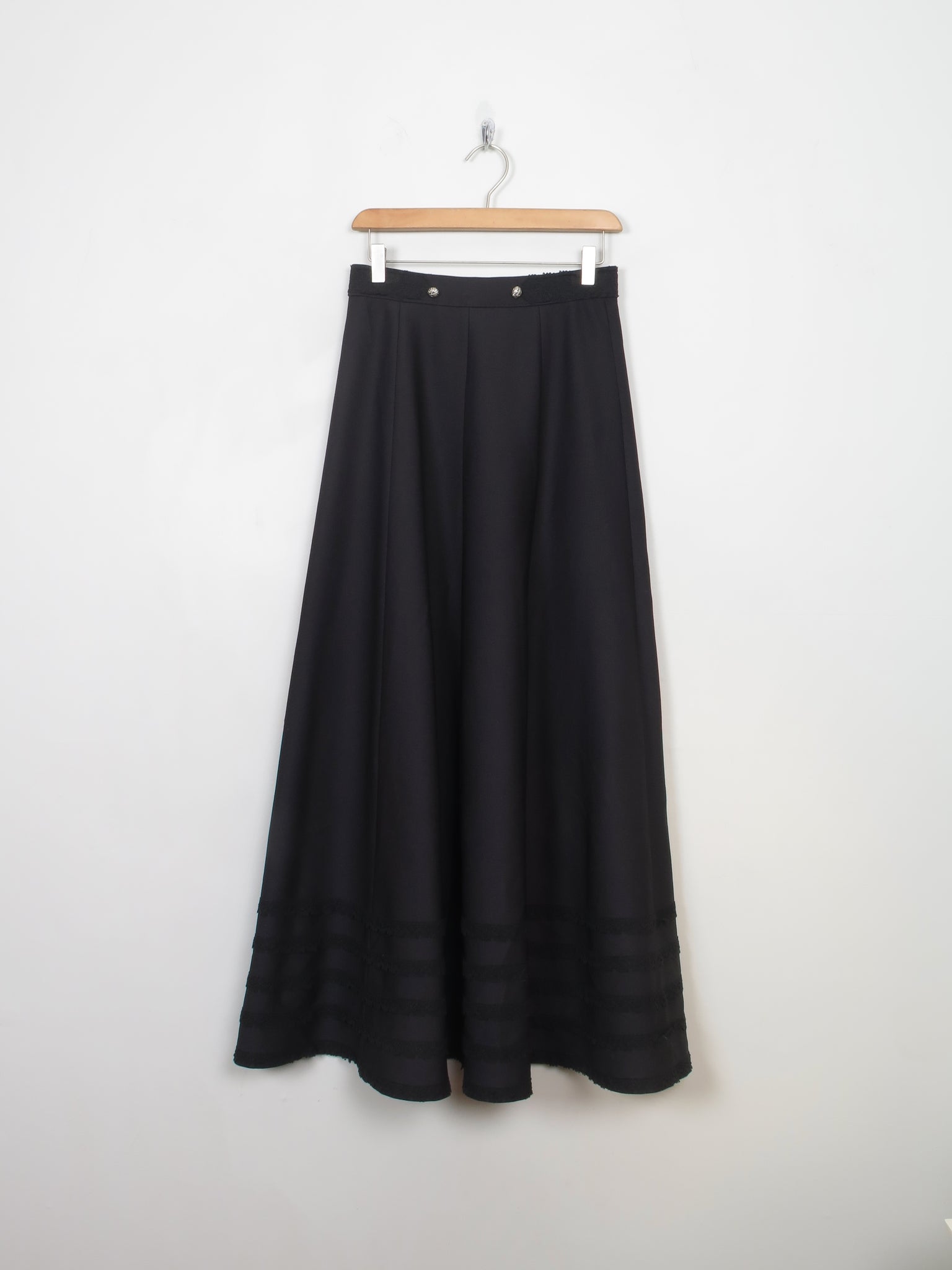 Vintage Black Long Panelled Skirt XS/S