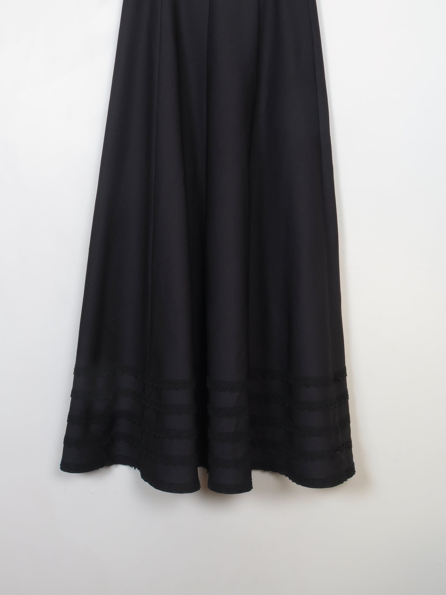 Vintage Black Long Panelled Skirt XS/S