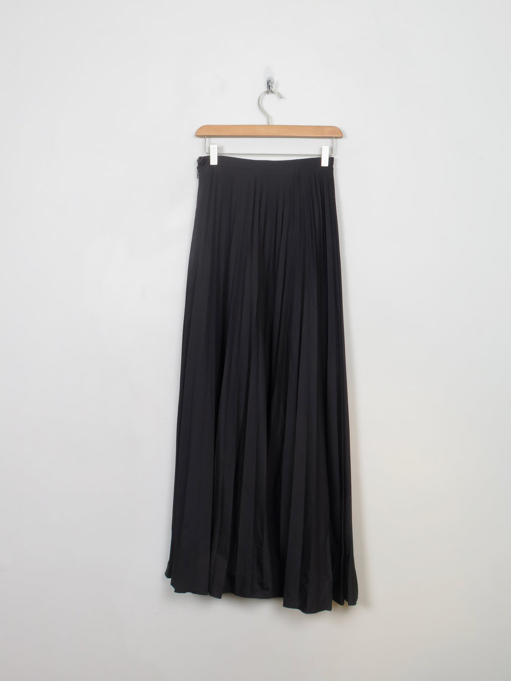 Vintage Black Long Pleated Skirt XS 25" W
