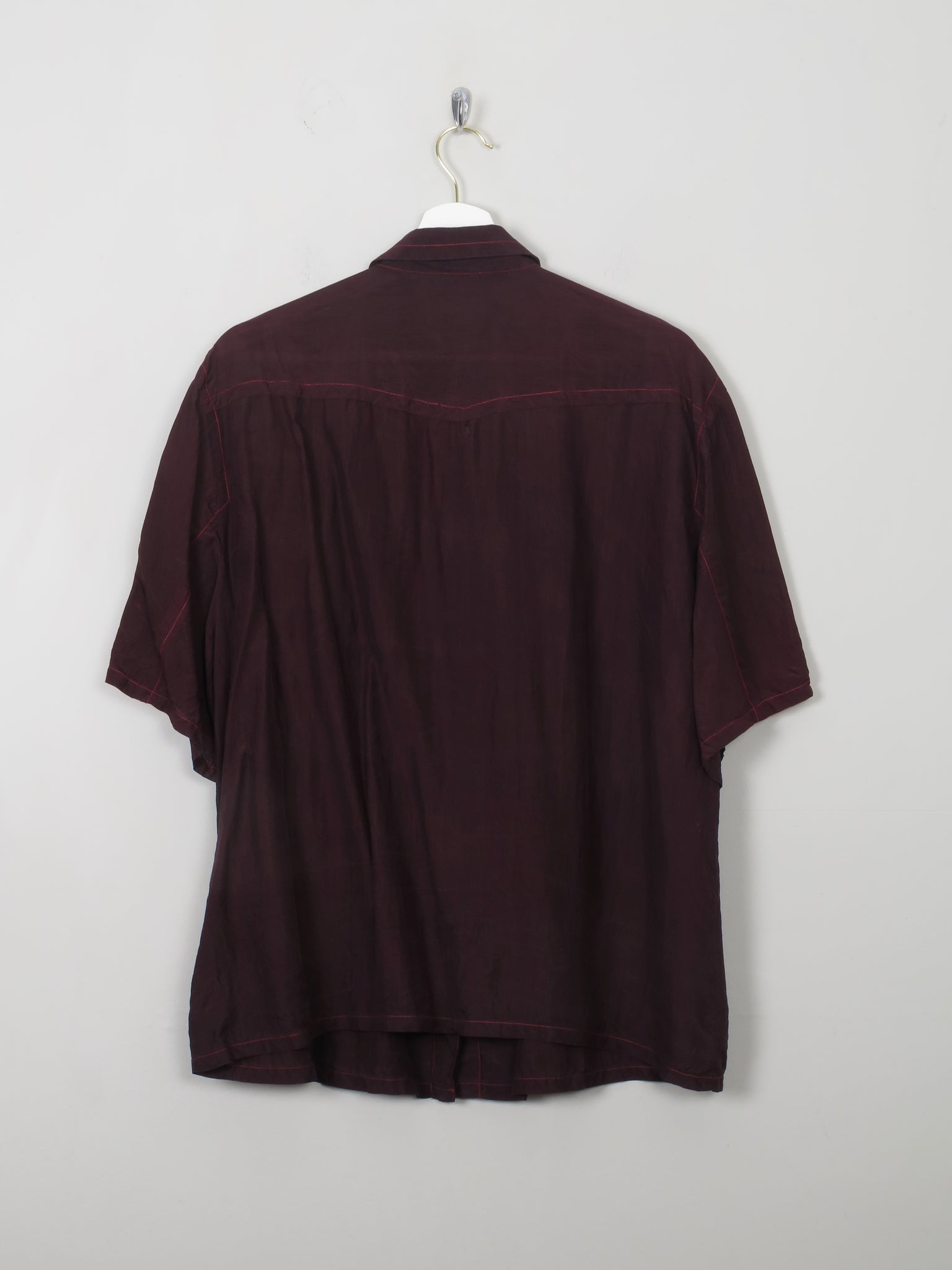 Women's Vintage Burgundy Silk Blouse M/L - The Harlequin