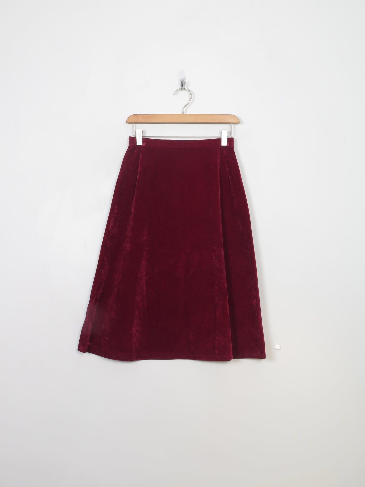 Vintage Wine Velvet/Moleskin Skirt 25"W XS