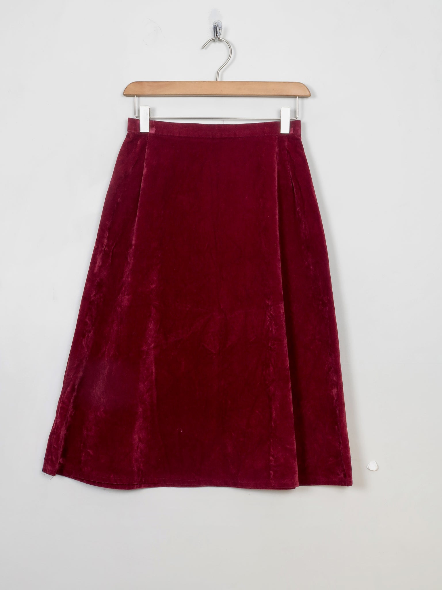 Vintage Wine Velvet/Moleskin Skirt 25"W XS