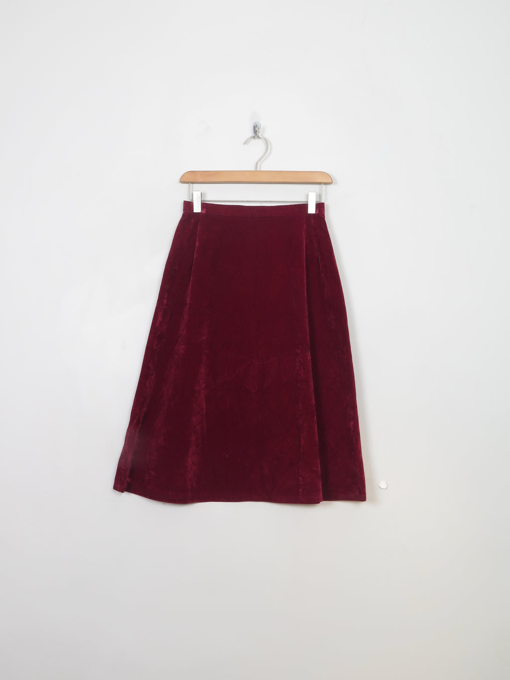 Vintage Wine Velvet/Moleskin Skirt 25"W XS