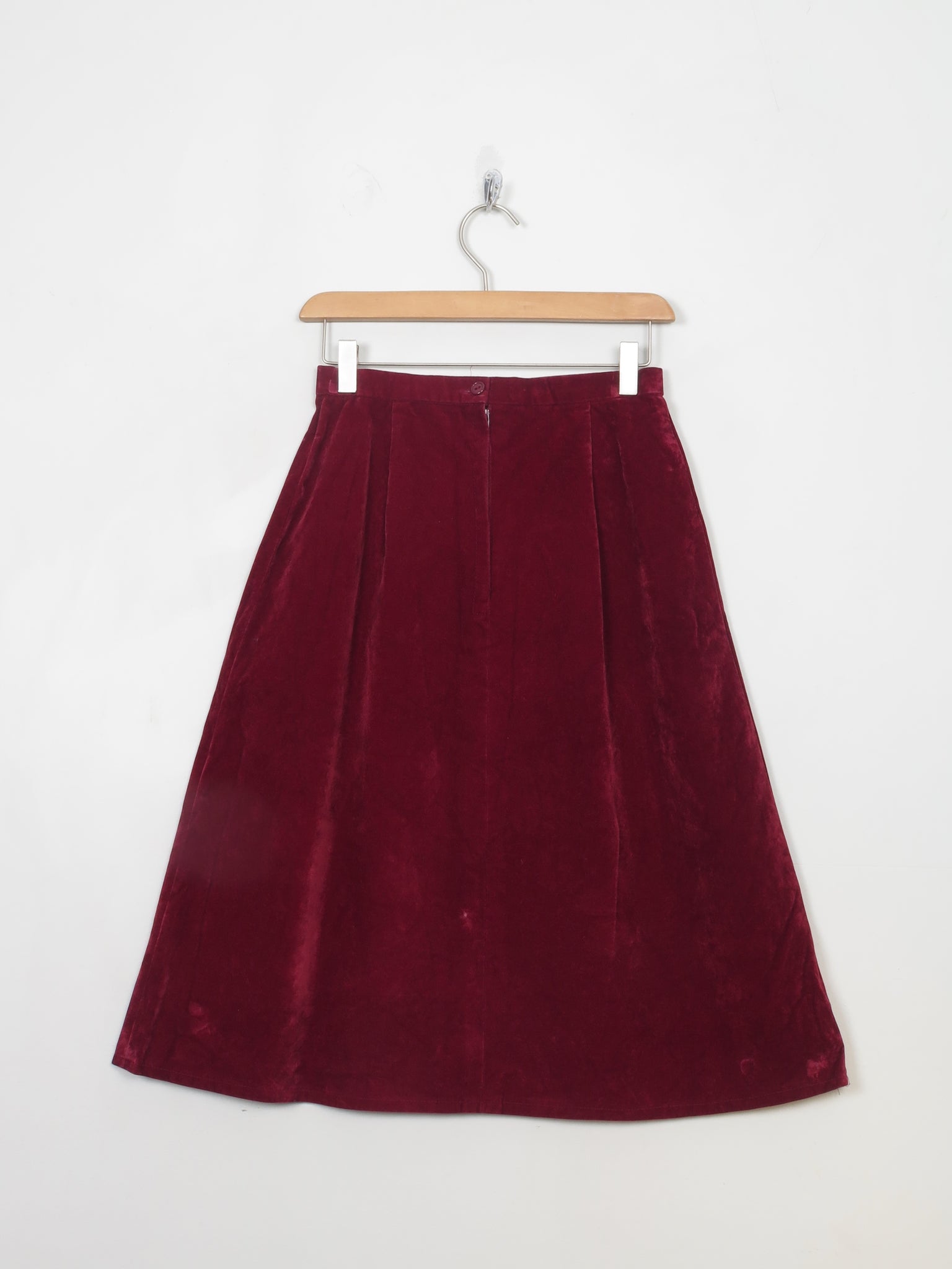 Vintage Wine Velvet/Moleskin Skirt 25"W XS