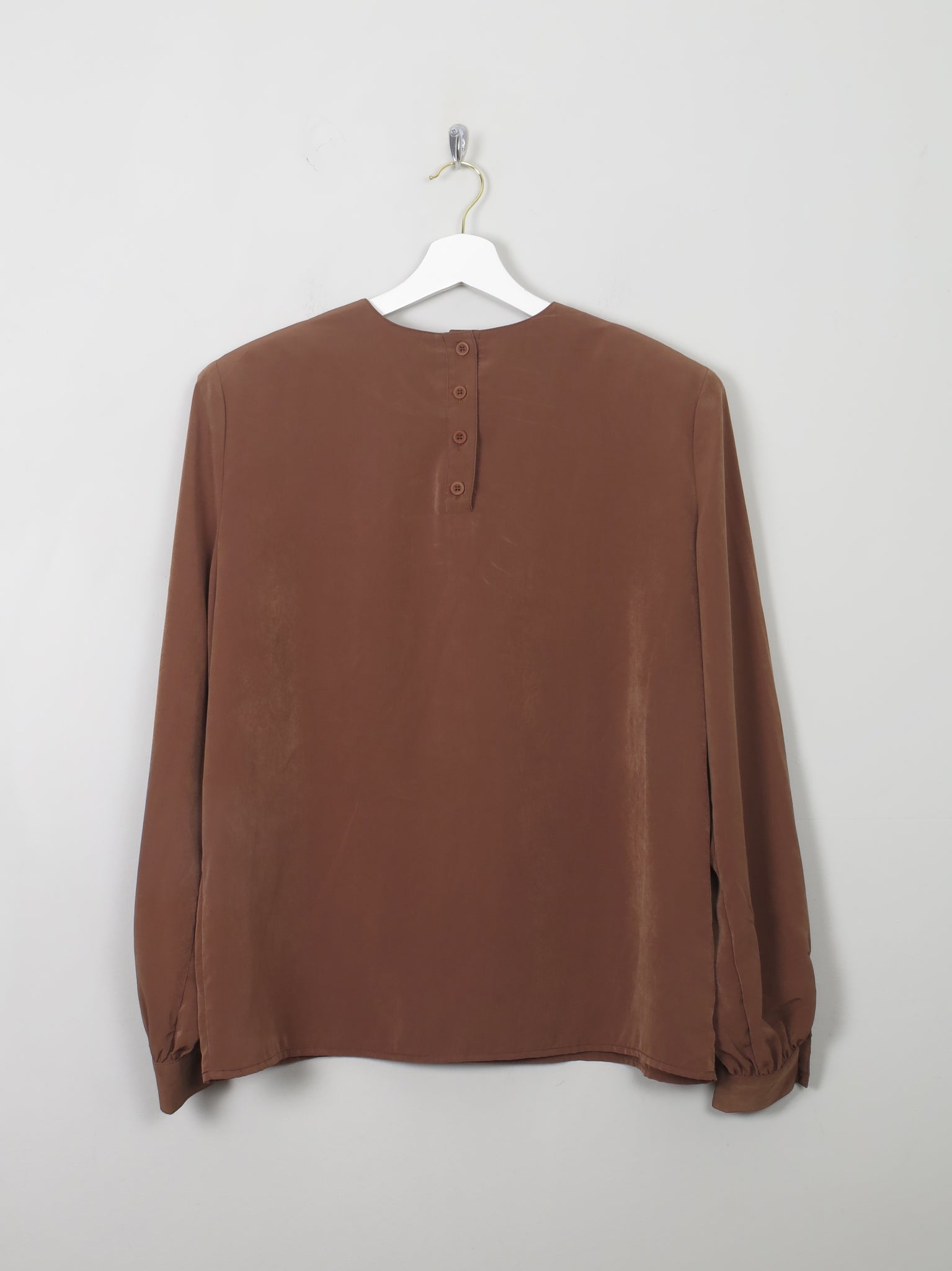 Vintage Caramel Brown Blouse M - The Harlequin