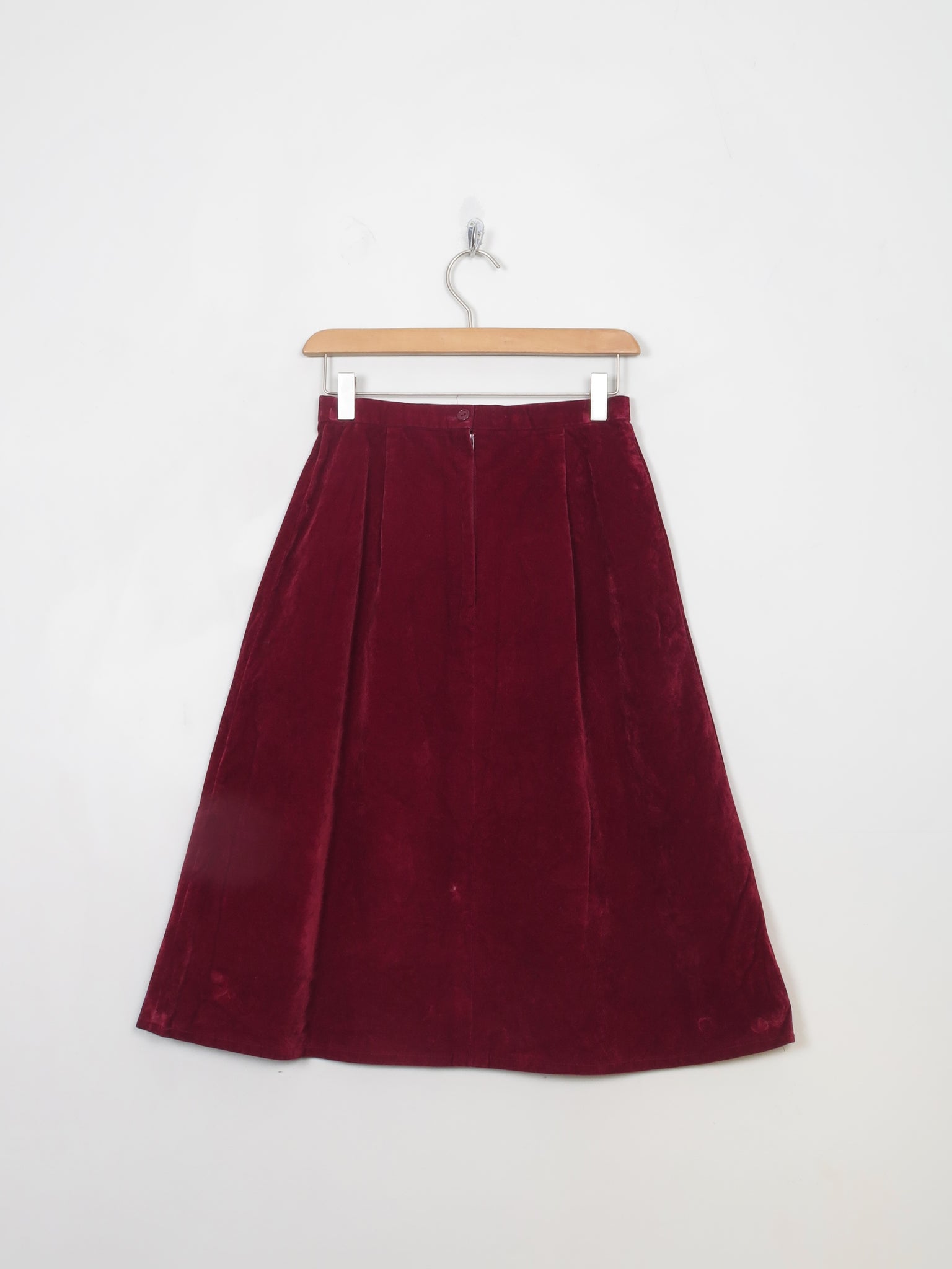 Vintage Wine Velvet/Moleskin Skirt 25"W XS