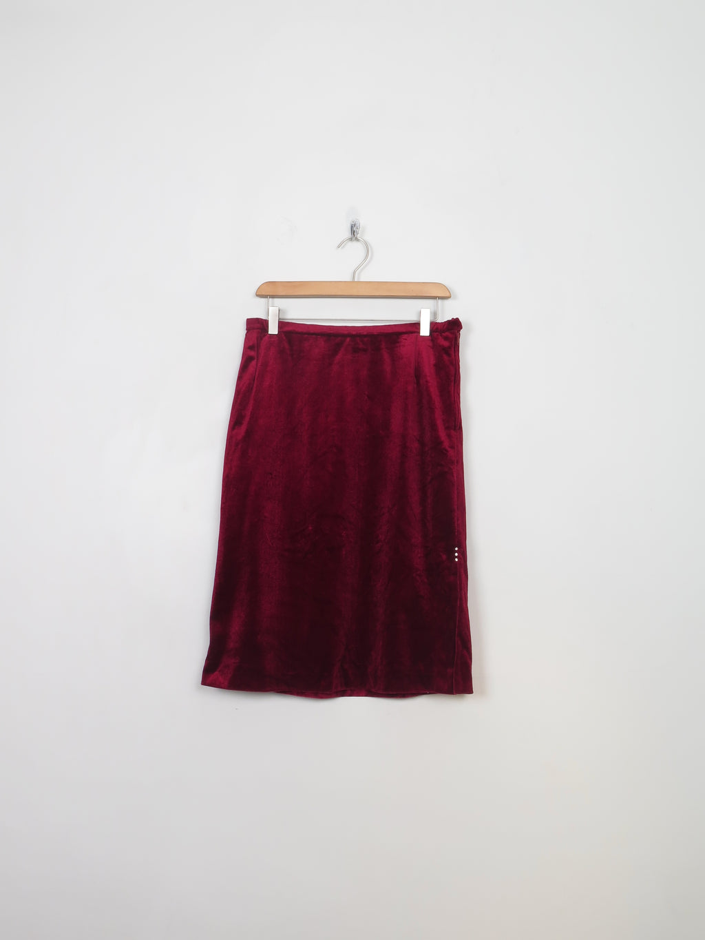 Vintage Dark Red Velvet Skirt S/M
