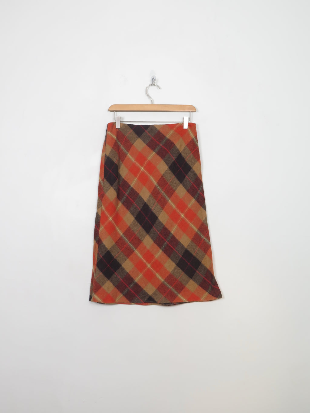 Vintage Bias Cut Tartan Skirt S / 28" W