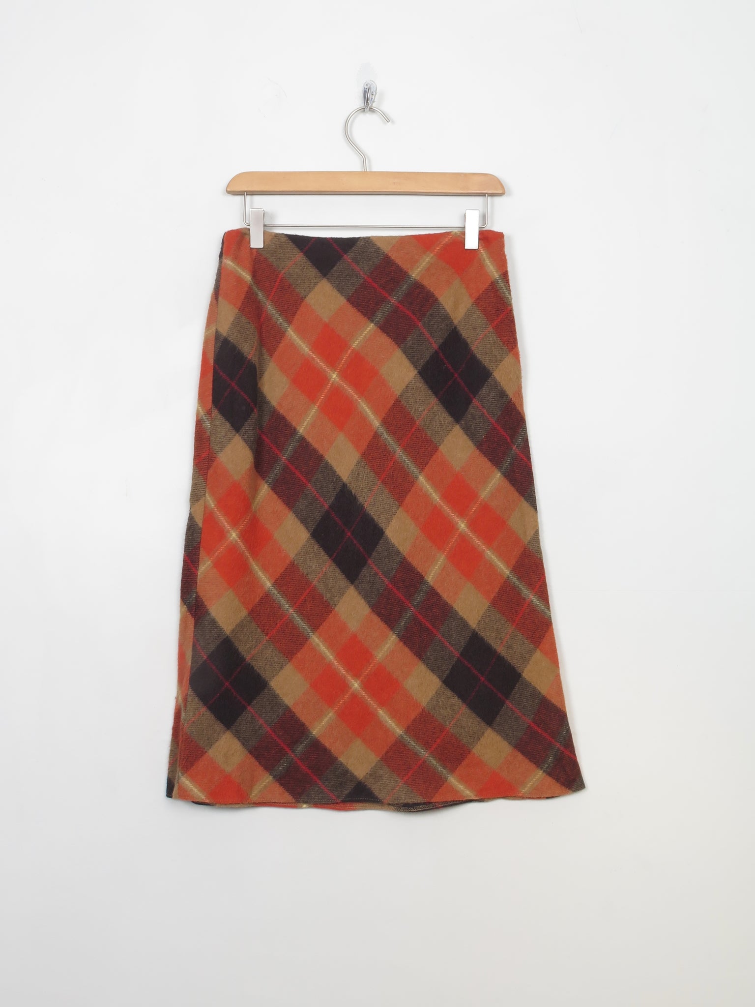 Vintage Bias Cut Tartan Skirt S / 28" W