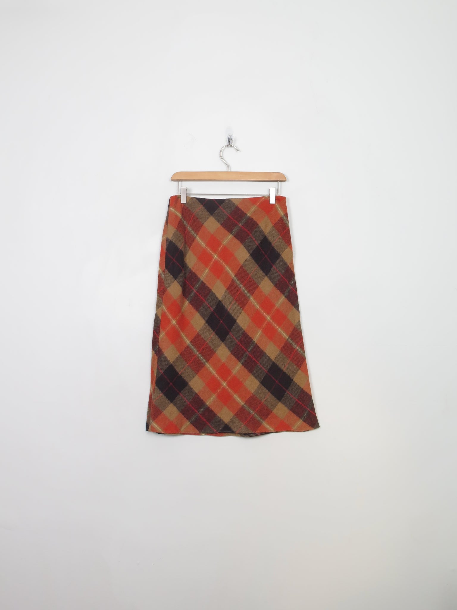 Vintage Bias Cut Tartan Skirt S / 28" W