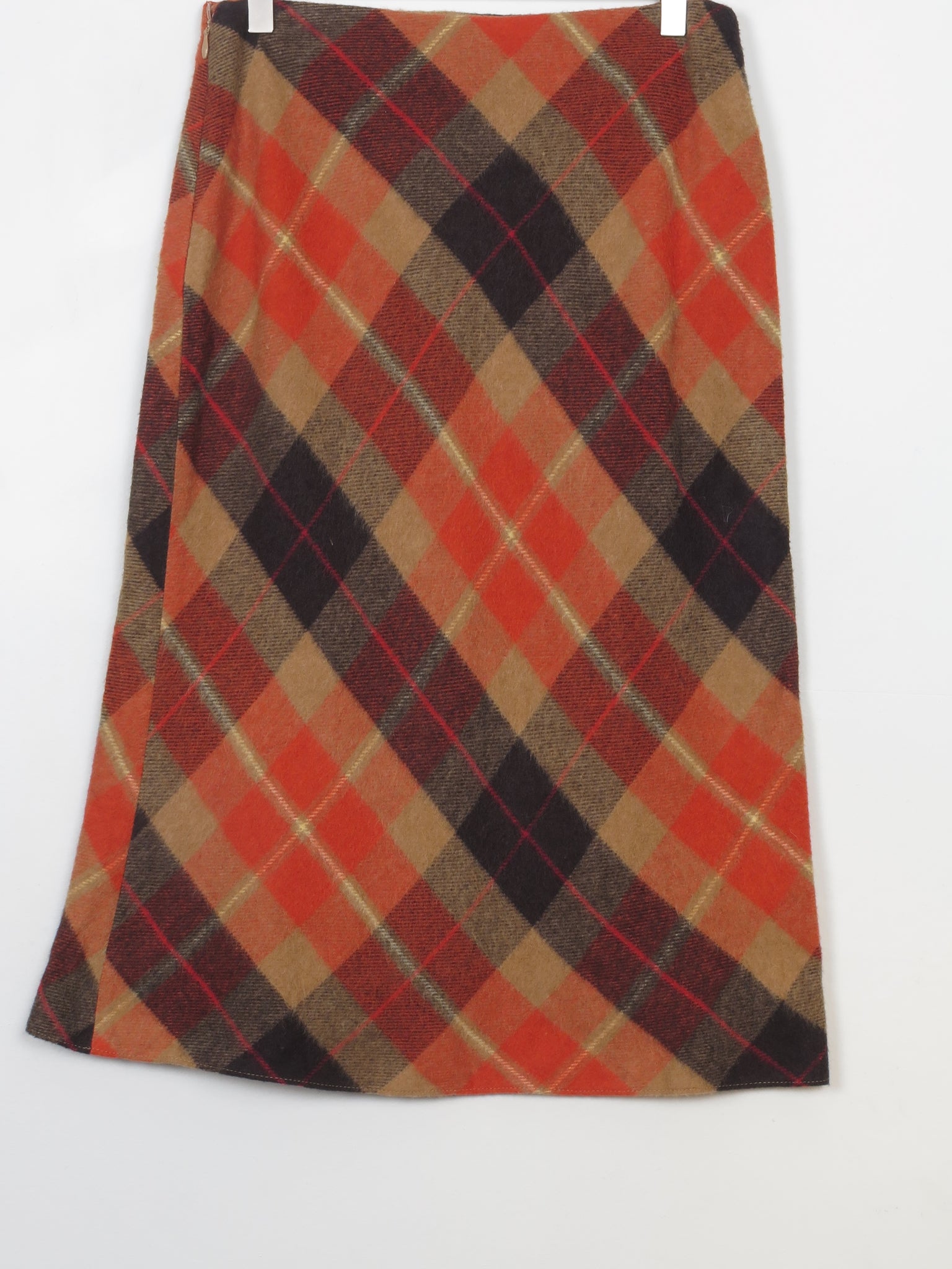 Vintage Bias Cut Tartan Skirt S / 28" W