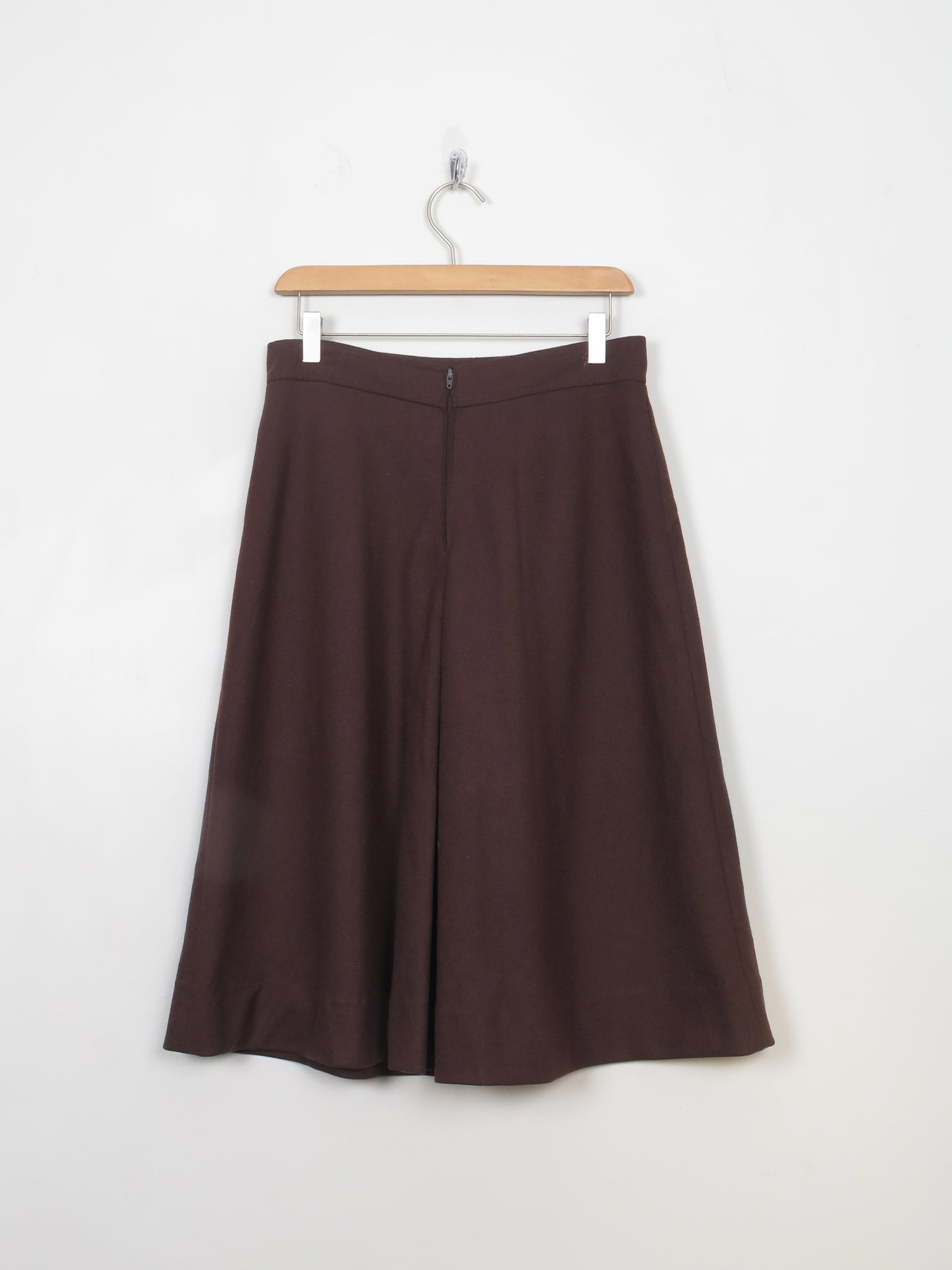 Vintage Brown Wool Skirt 28" W/ S