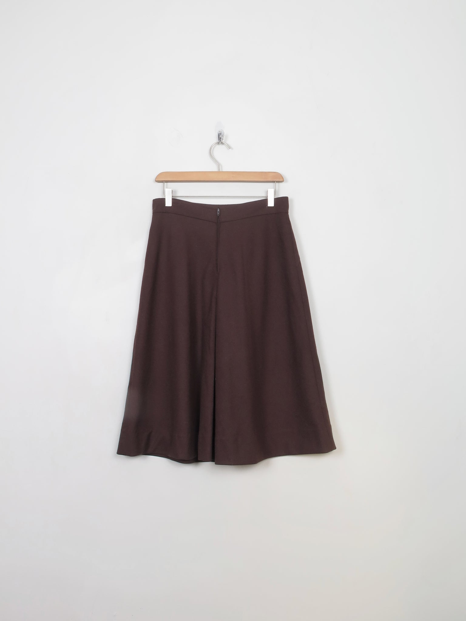 Vintage Brown Wool Skirt 28" W/ S