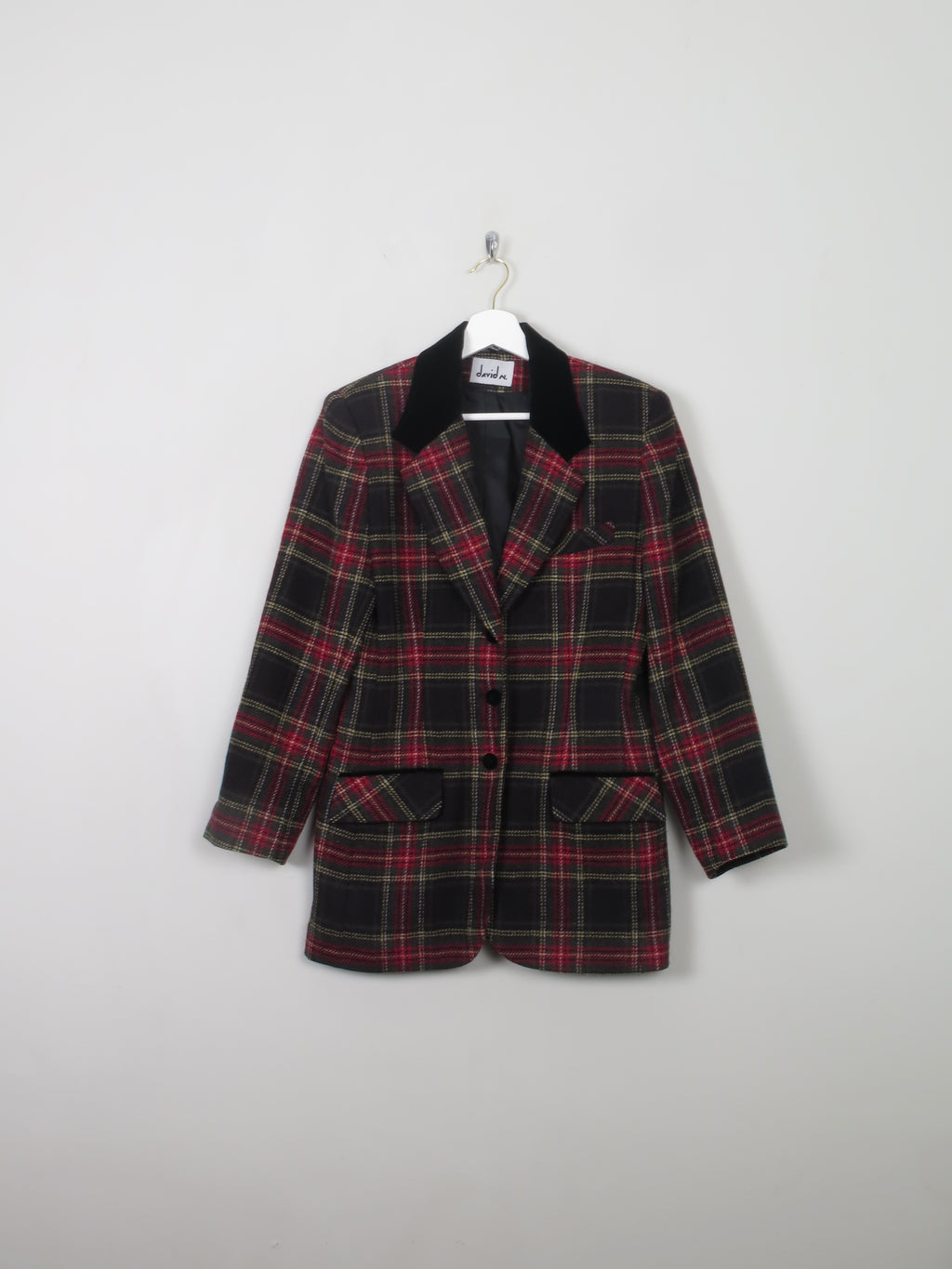 Women's Vintage Tweed Tartan Jacket S - The Harlequin