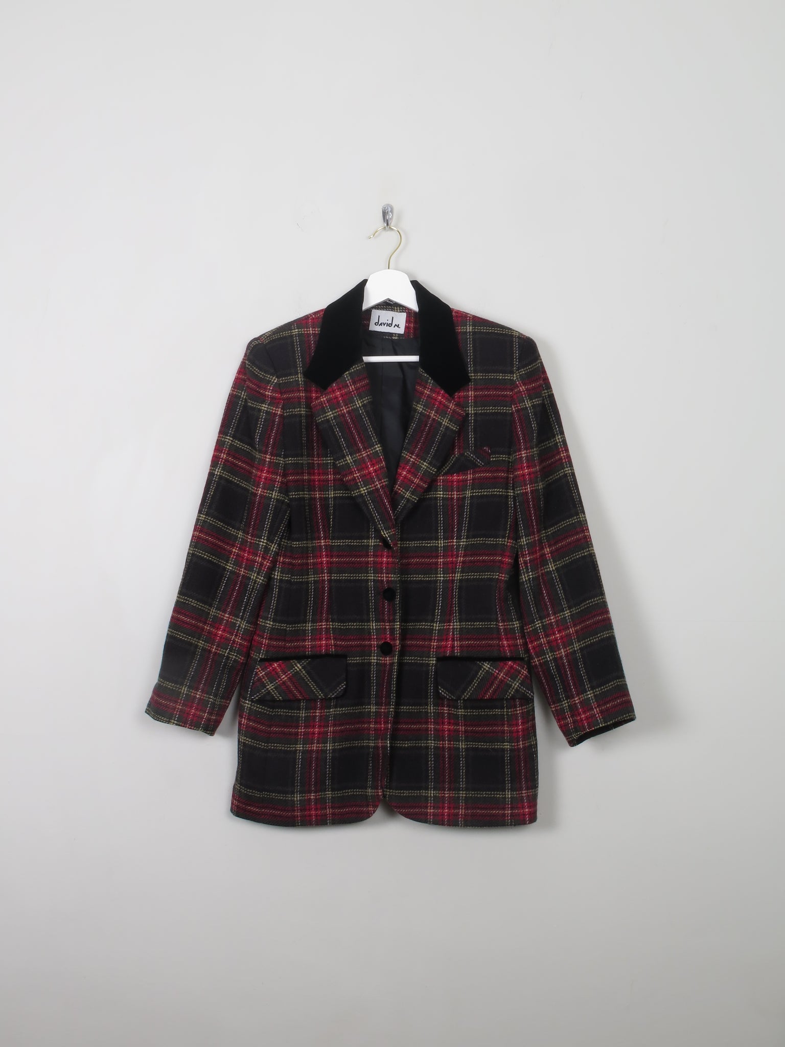 Women's Vintage Tweed Tartan Jacket S - The Harlequin