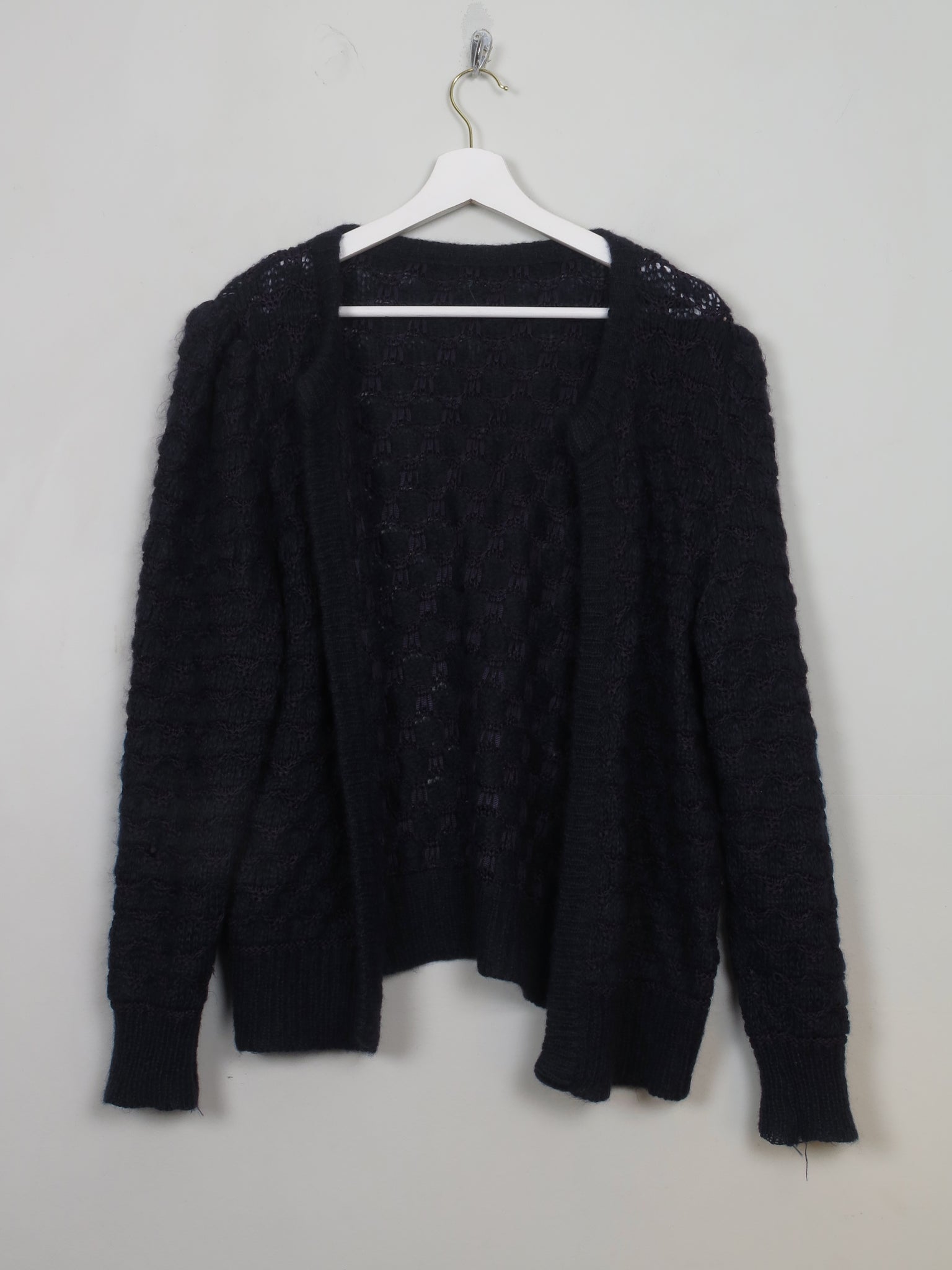 Women's Vintage Navy Wool Cardigan M/L