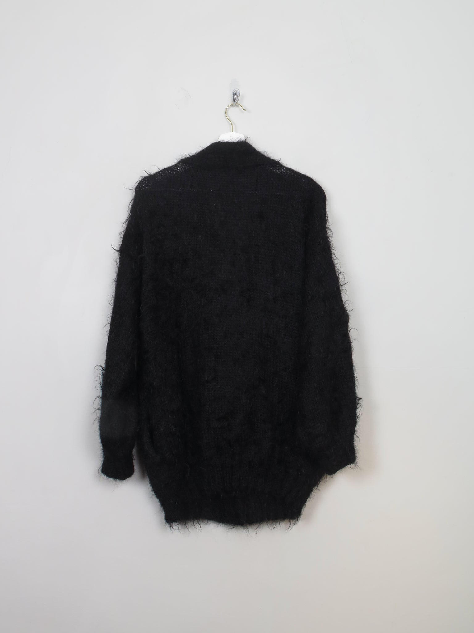 Women's Vintage Black Mohair Cardigan S-L