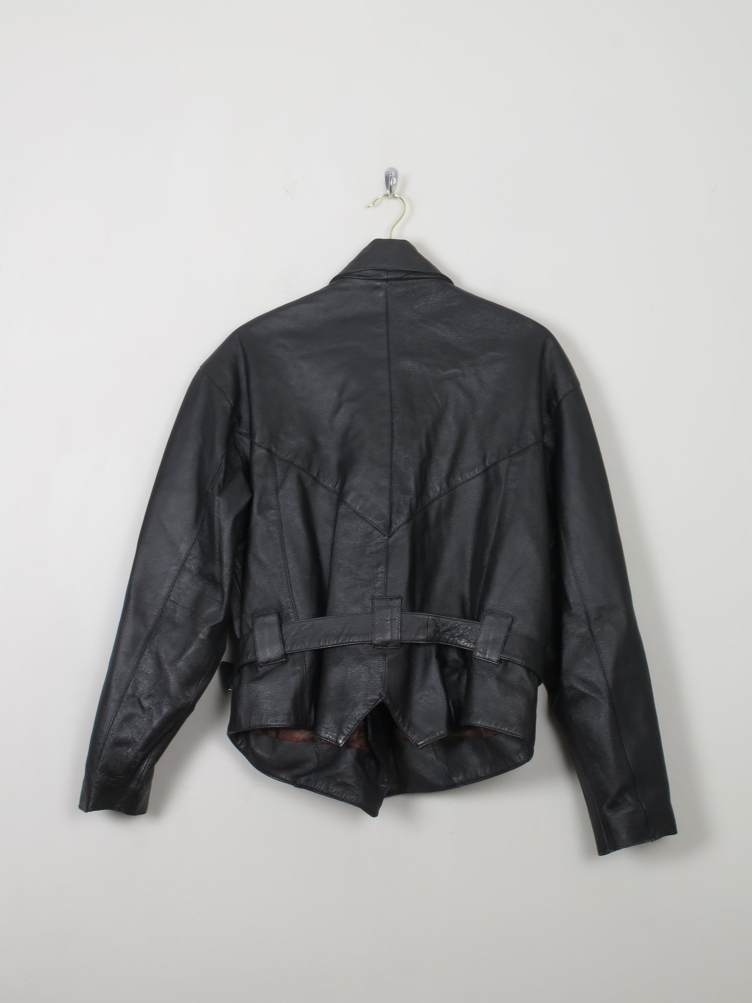 Women's Vintage Leather Biker Jacket M - The Harlequin